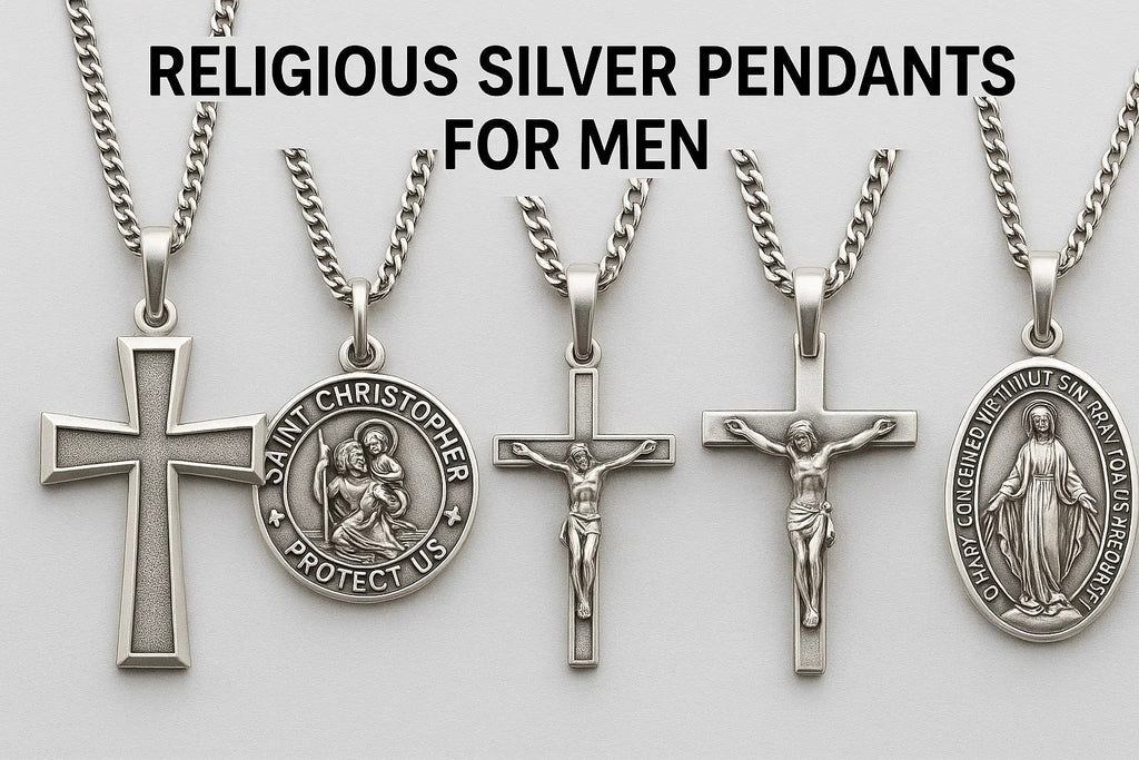buy religious silver pendants for men near me