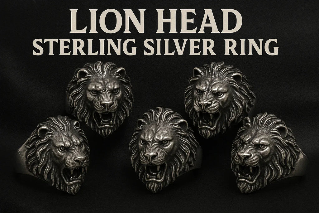 buy lion head sterling silver ring near me