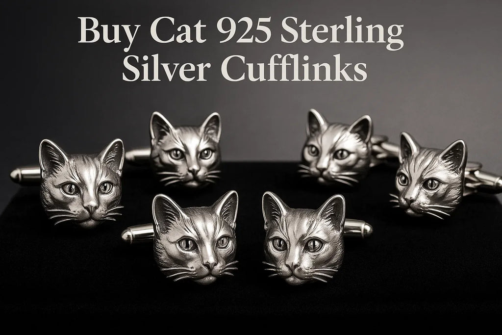 buy Cat 925 Sterling Silver Cufflinks near me