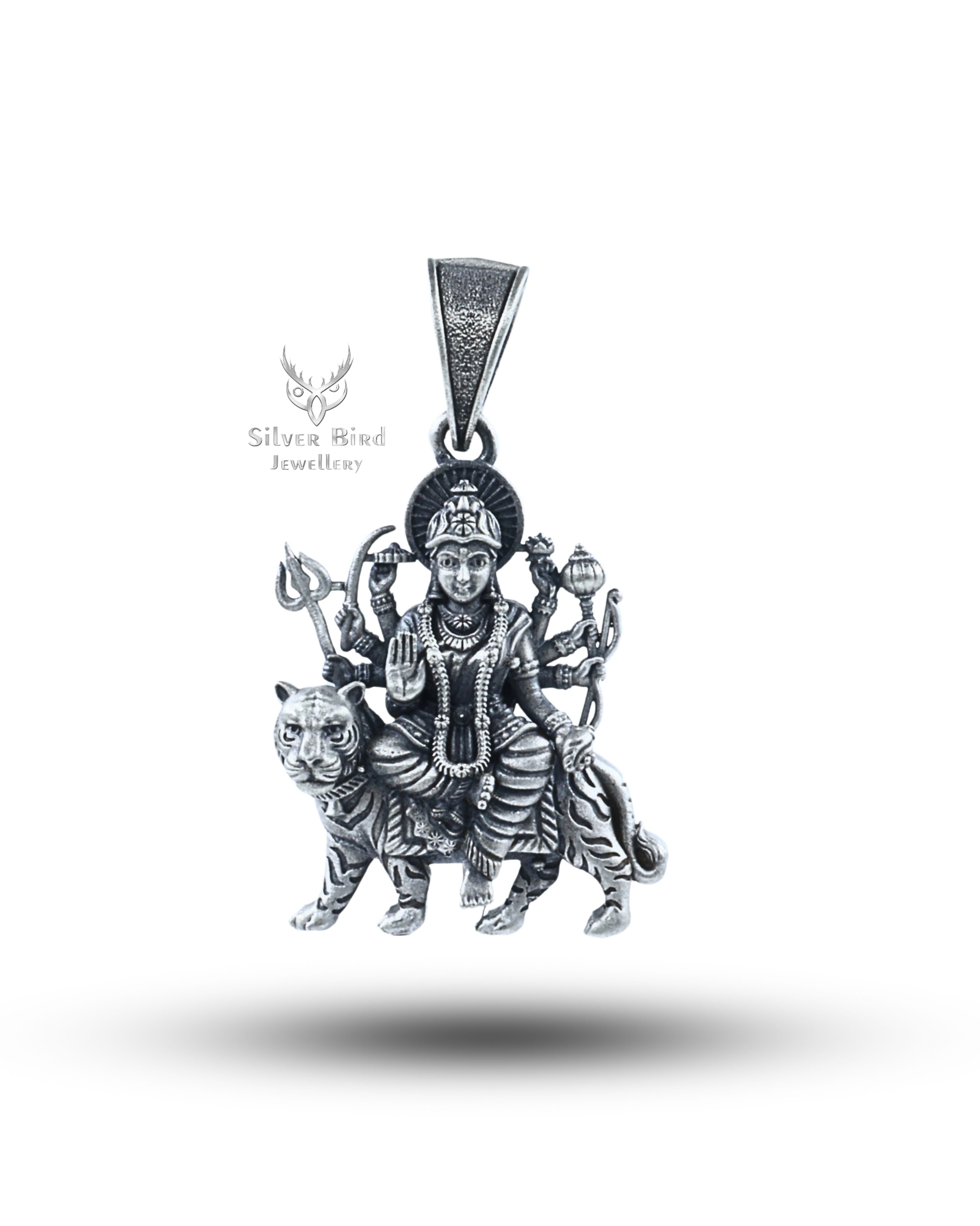 Amba Ambika Mahadevi Supreme Goddess 925 Sterling Silver Pendant