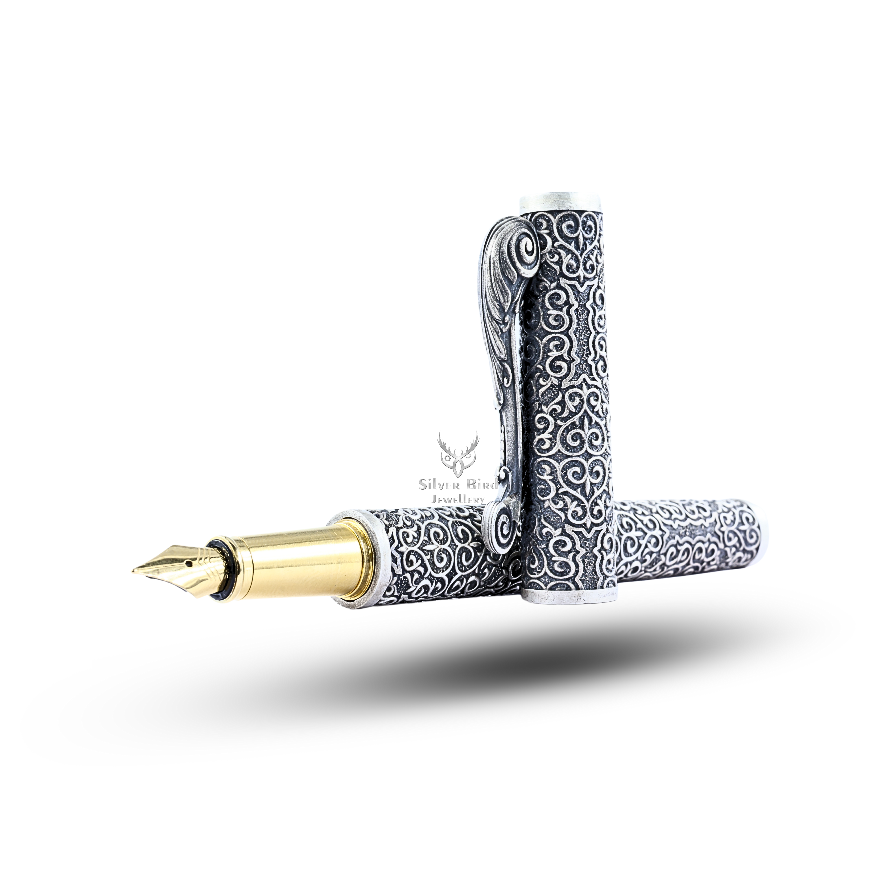 Ornament Pattern Luxury Premium 925 Sterling Silver Fountain Pen