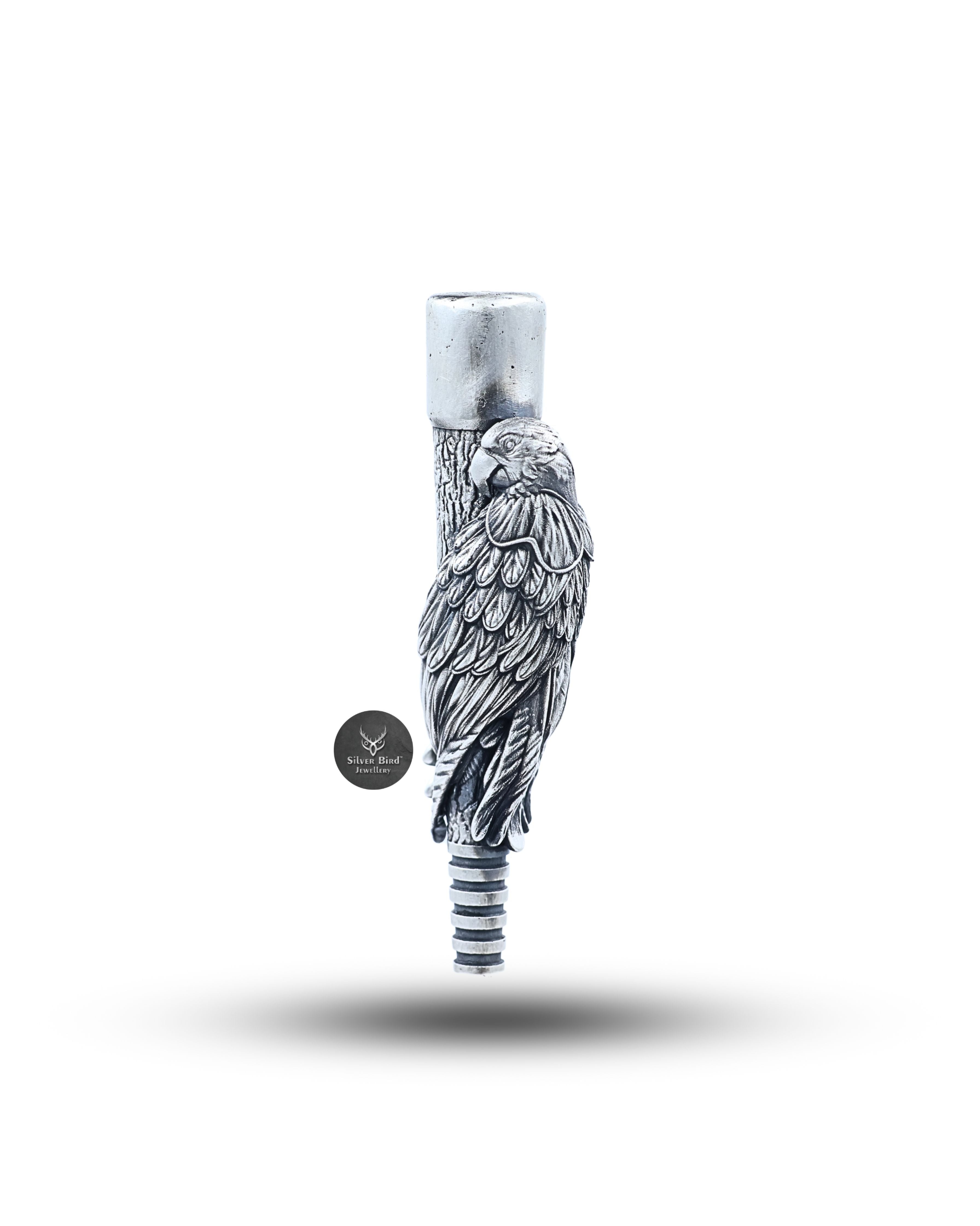 Parrot Hookah Filter Shisha Tobacco Smoke Mouth Tip Pipe 925 Silver