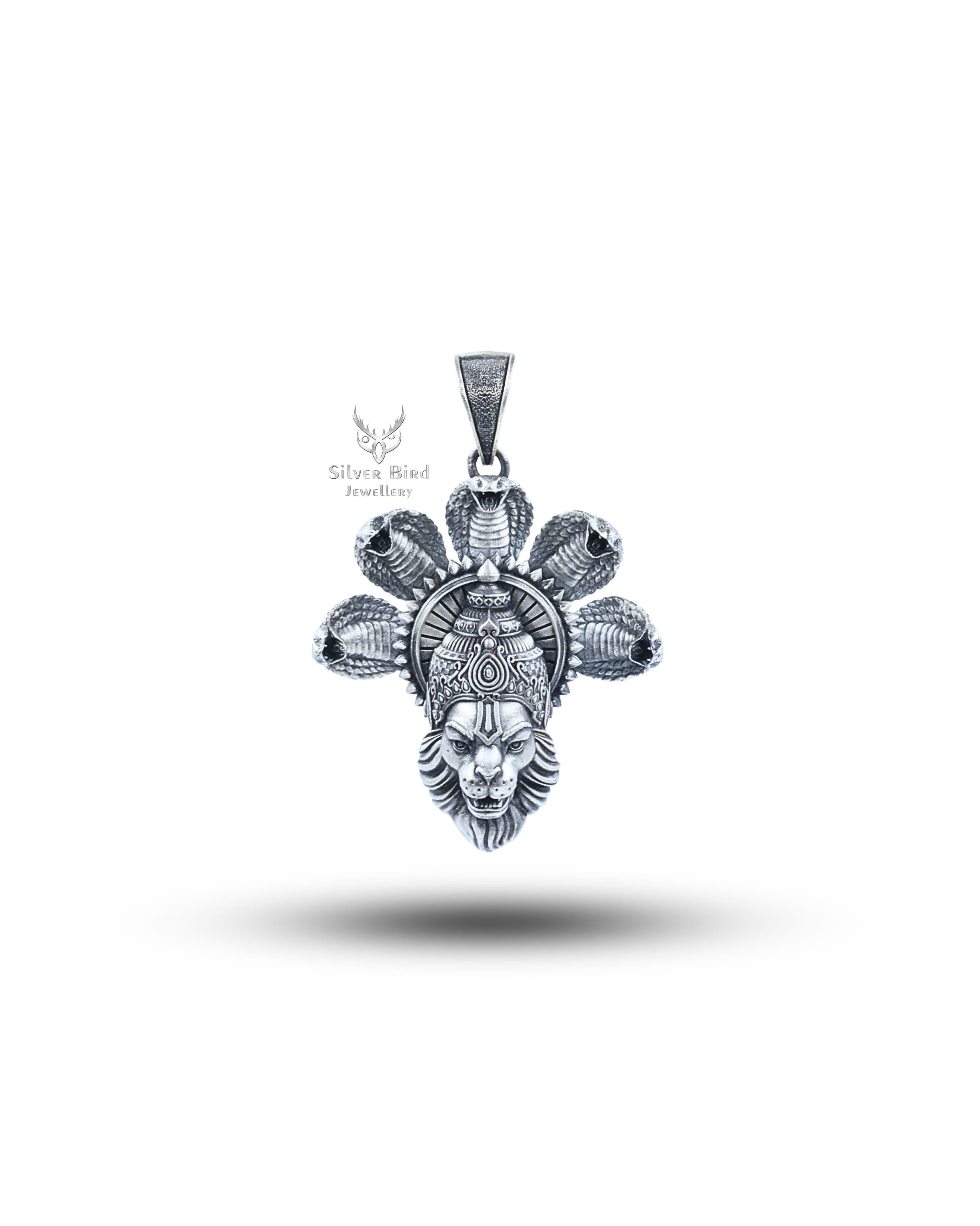 Cobra God Narsimha Vishnu Avatar 925 Sterling Silver Pendant