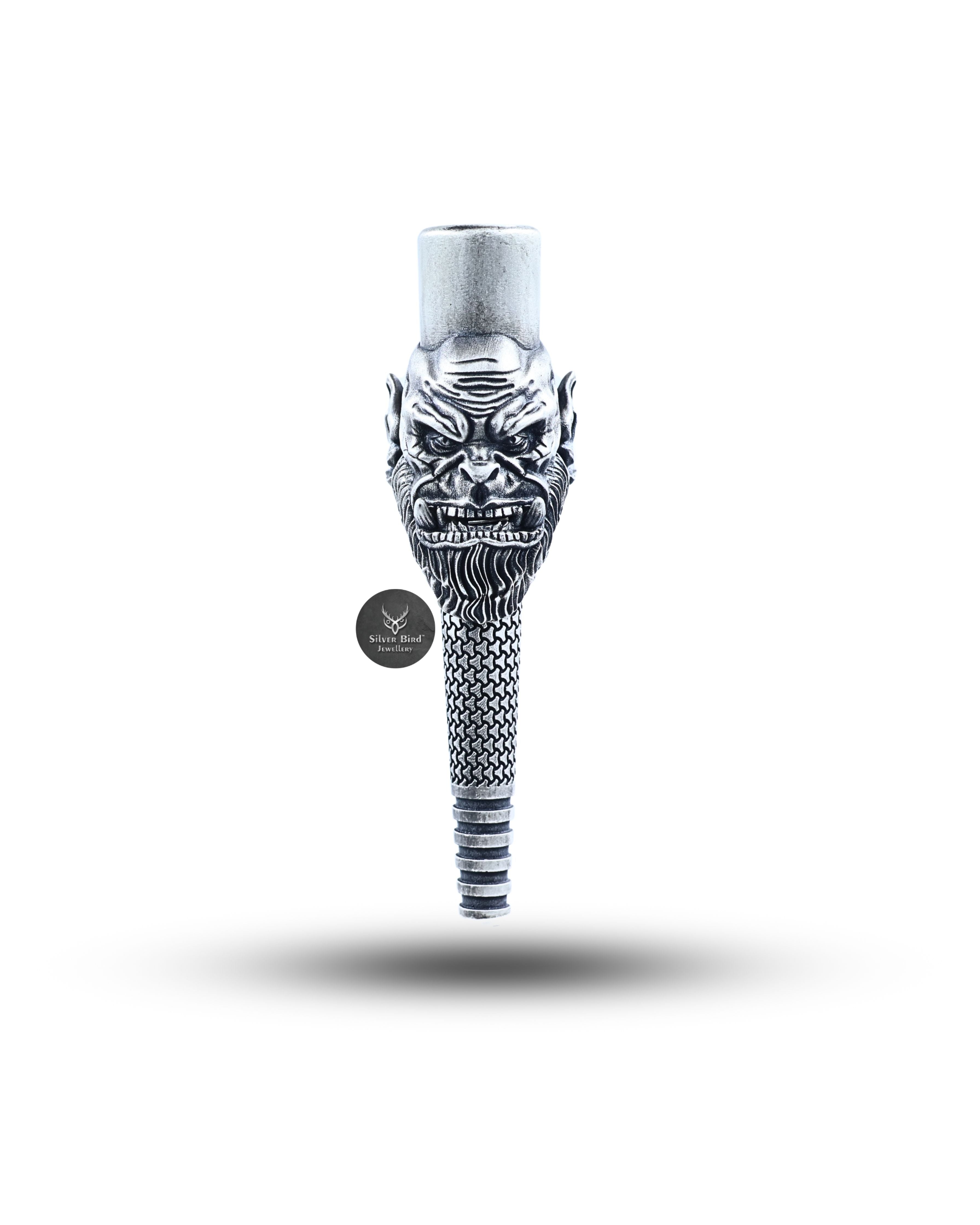 Orc Hookah Filter Shisha Tobacco Smoke Mouth Tip Pipe 925 Silver