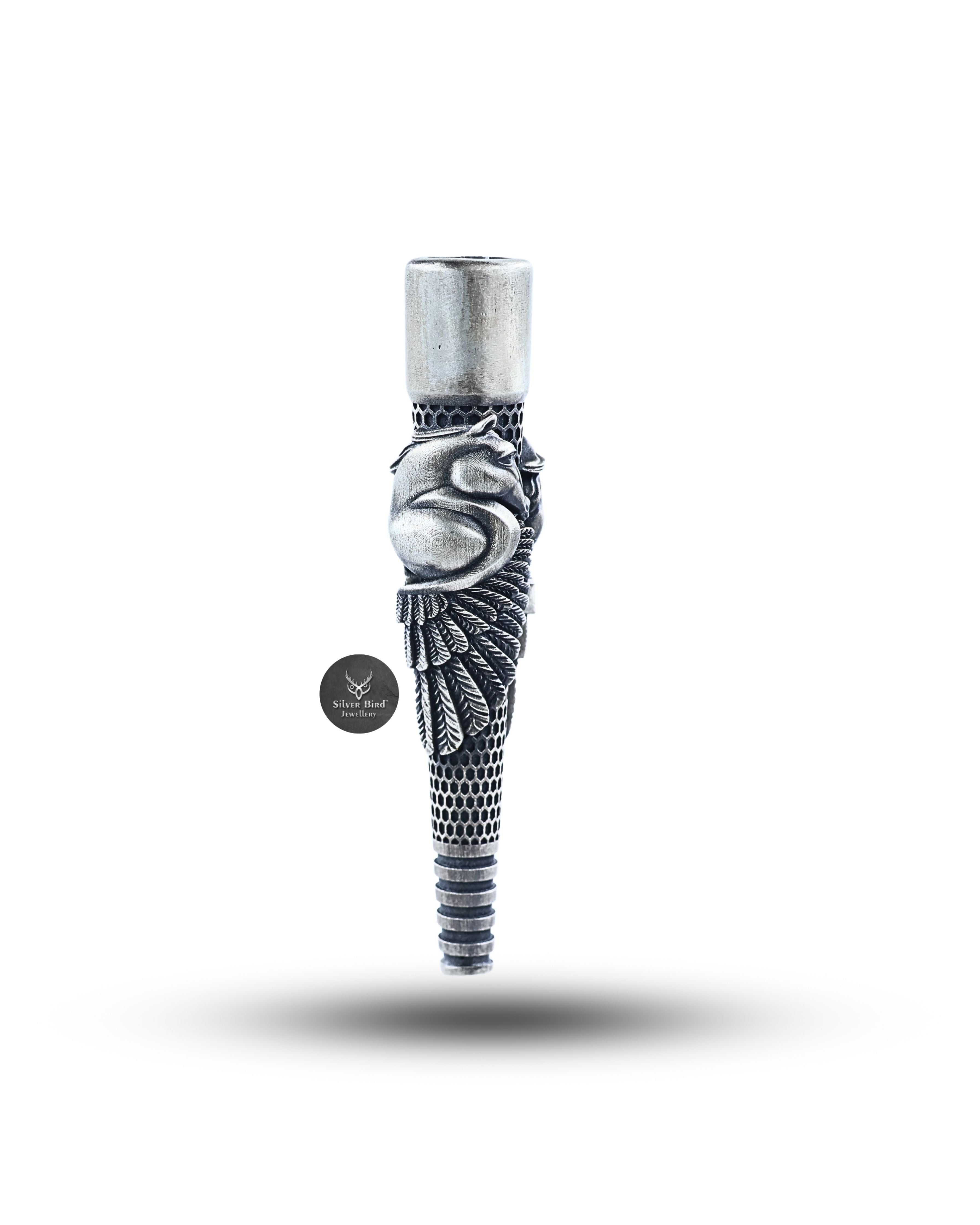Pegasus Horse Wings Hookah Filter Shisha Tobacco Smoke Mouth Tip Pipe 925 Silver