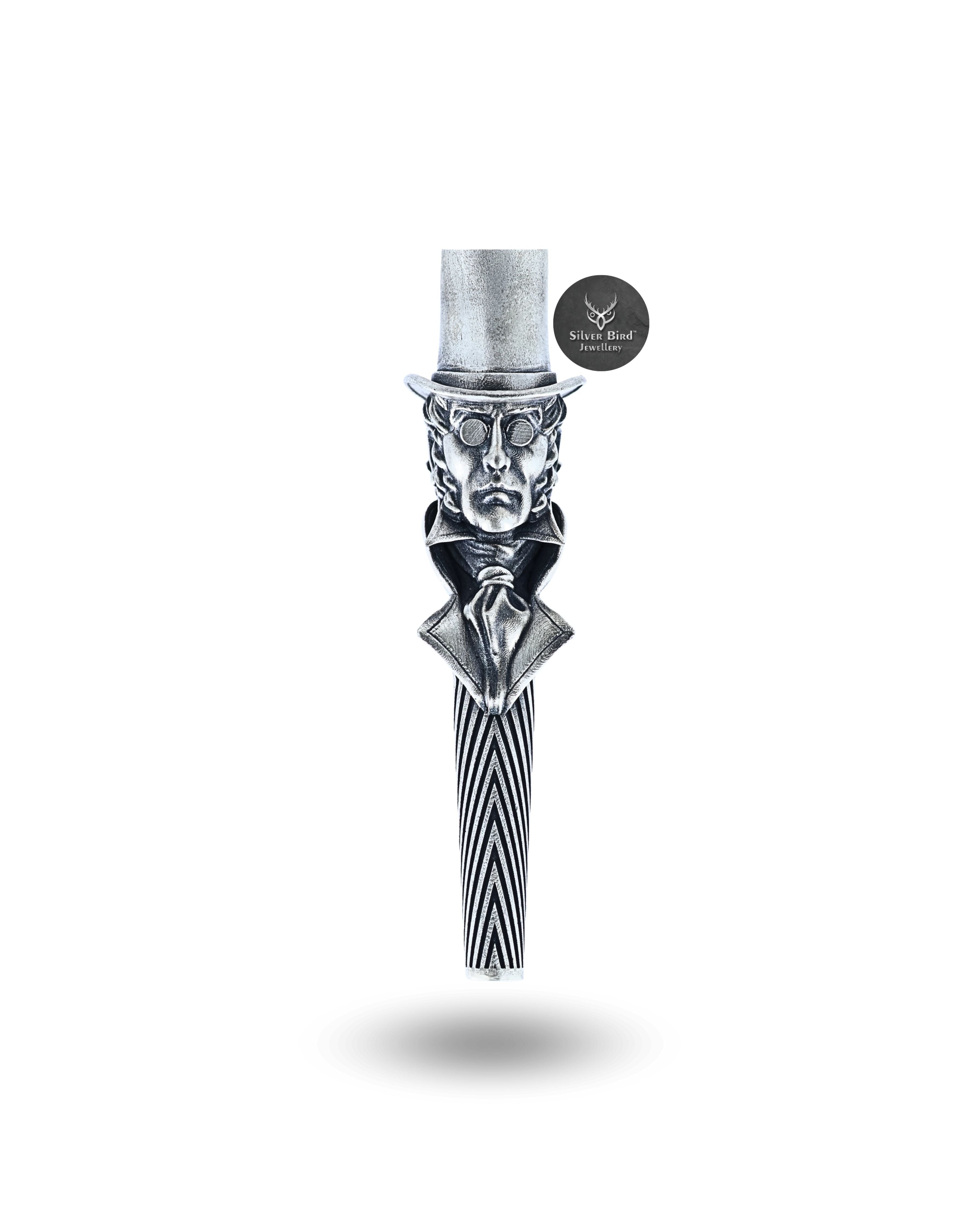 Gentleman Hat Hookah Filter Shisha Tobacco Smoke Mouth Tip Pipe 925 silver