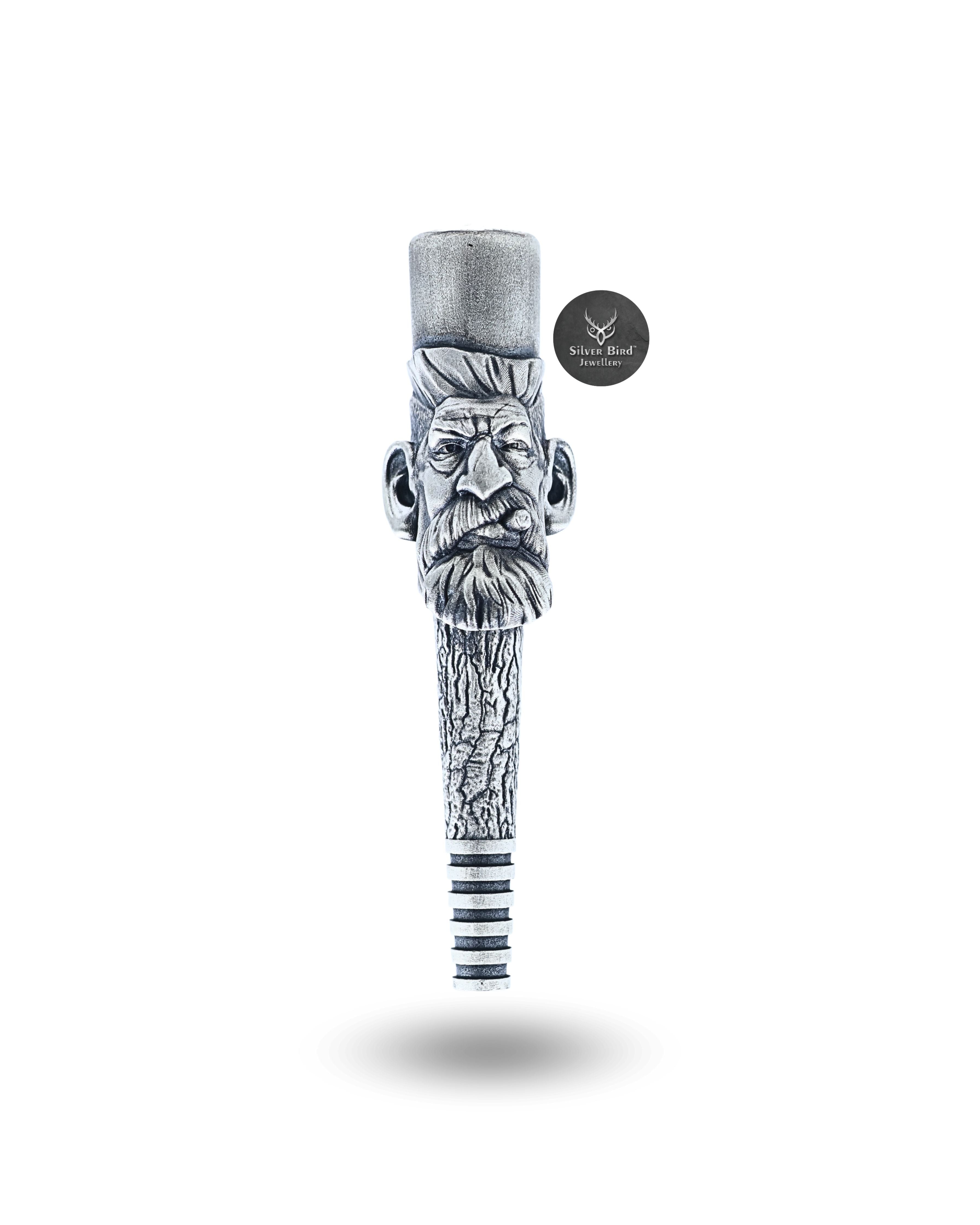 Beard Hunter Hookah Filter Shisha Tobacco Smoke Mouth Tip Pipe 925 Silver
