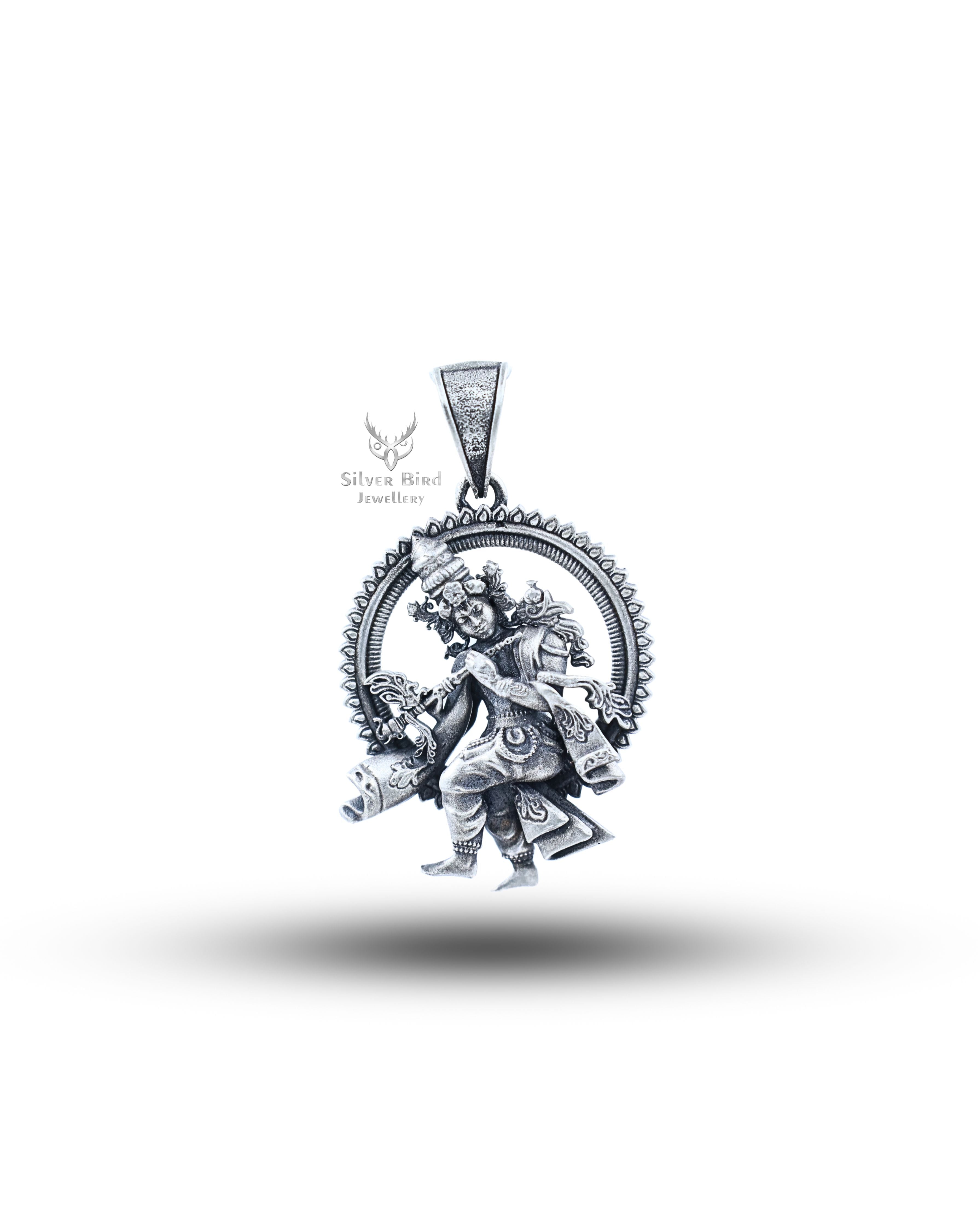 Supreme Deity God Krishna Vishnu avatar 925 Sterling Silver Pendant