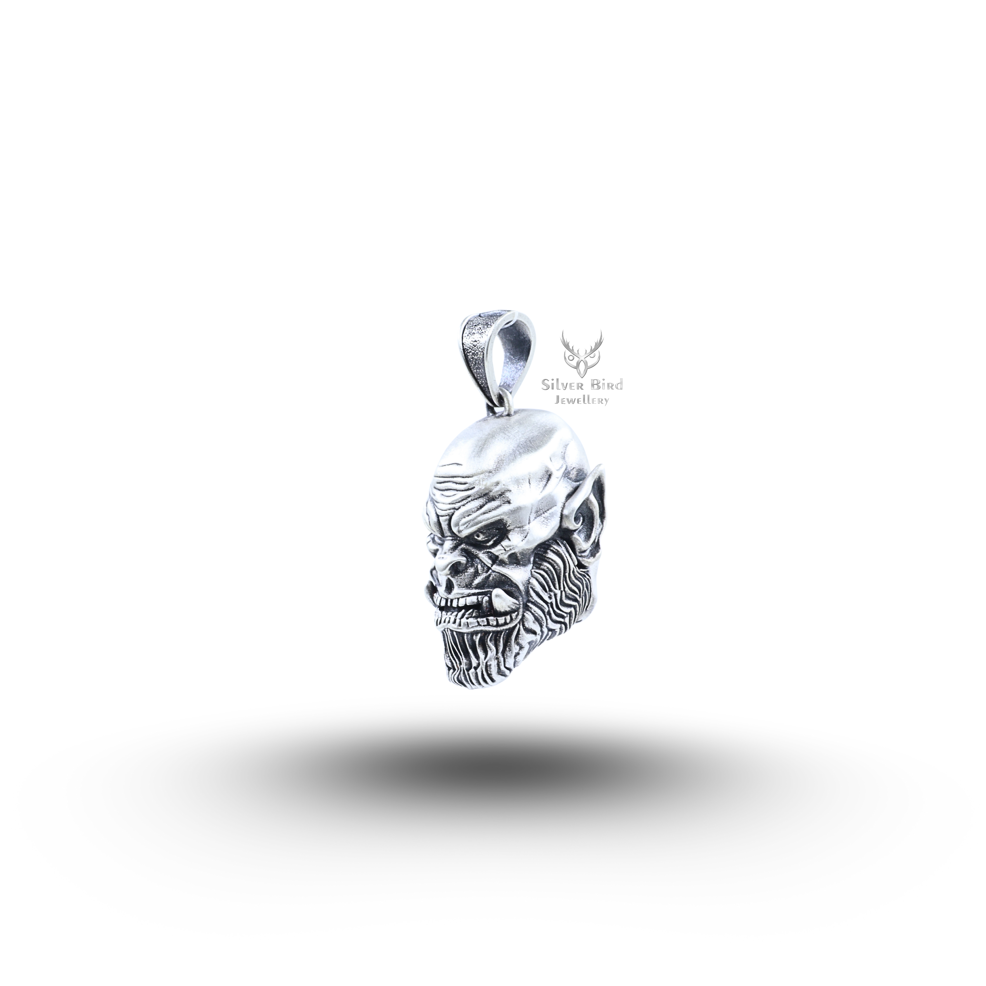 Orc Head 925 Sterling Silver Pendant