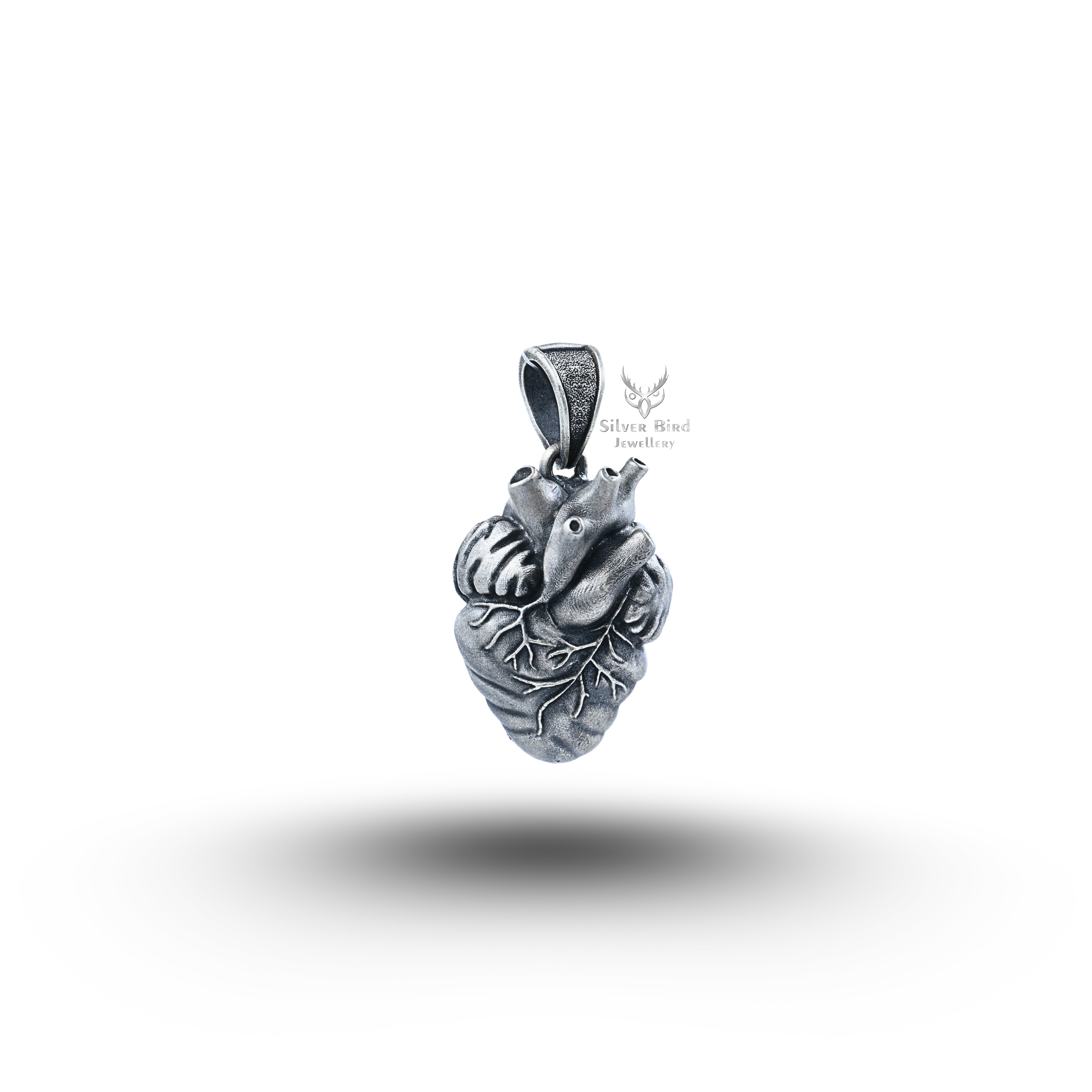 Anatomical Heart 925 Sterling Silver Pendant