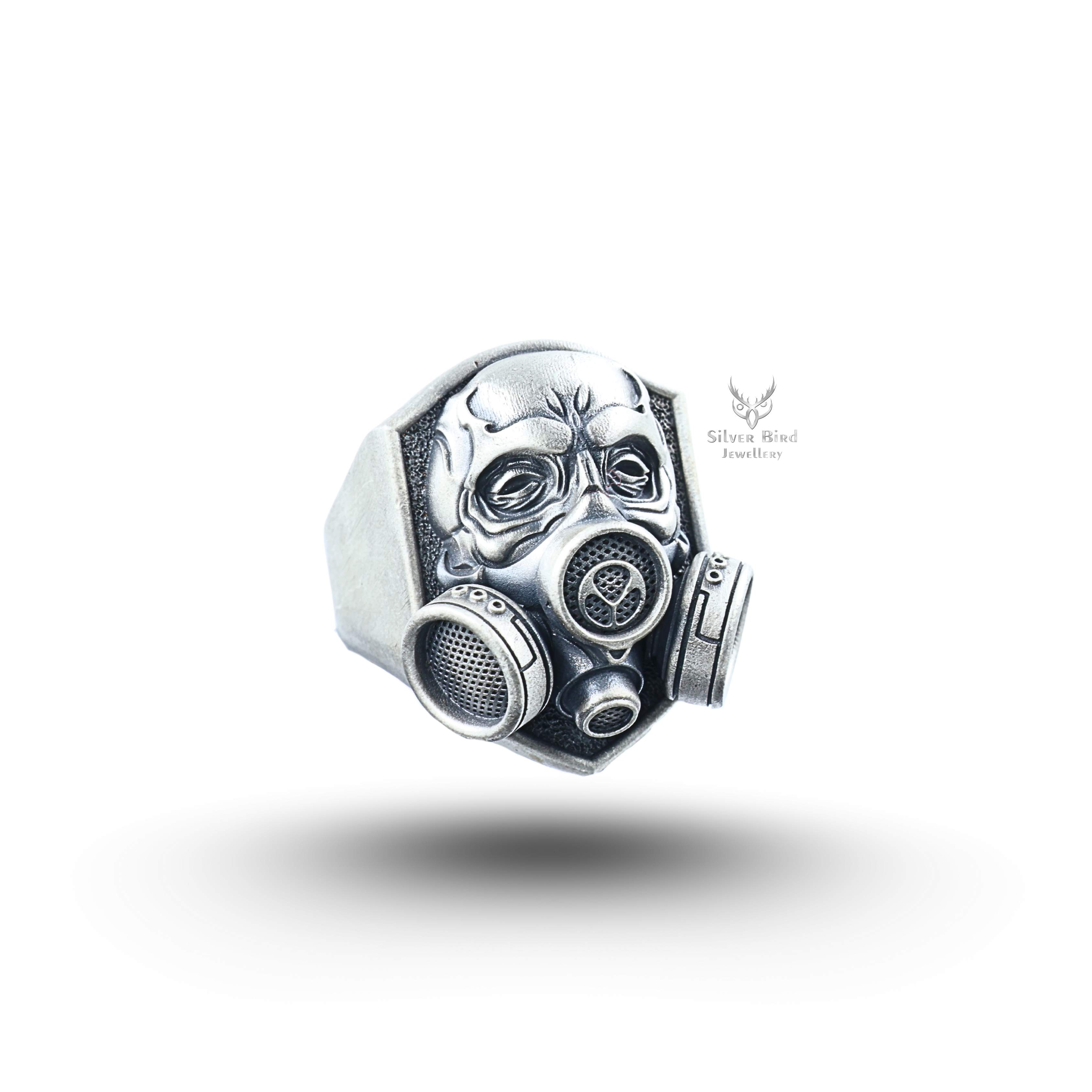Oxygen Mask Respirator 925 Sterling Silver Ring