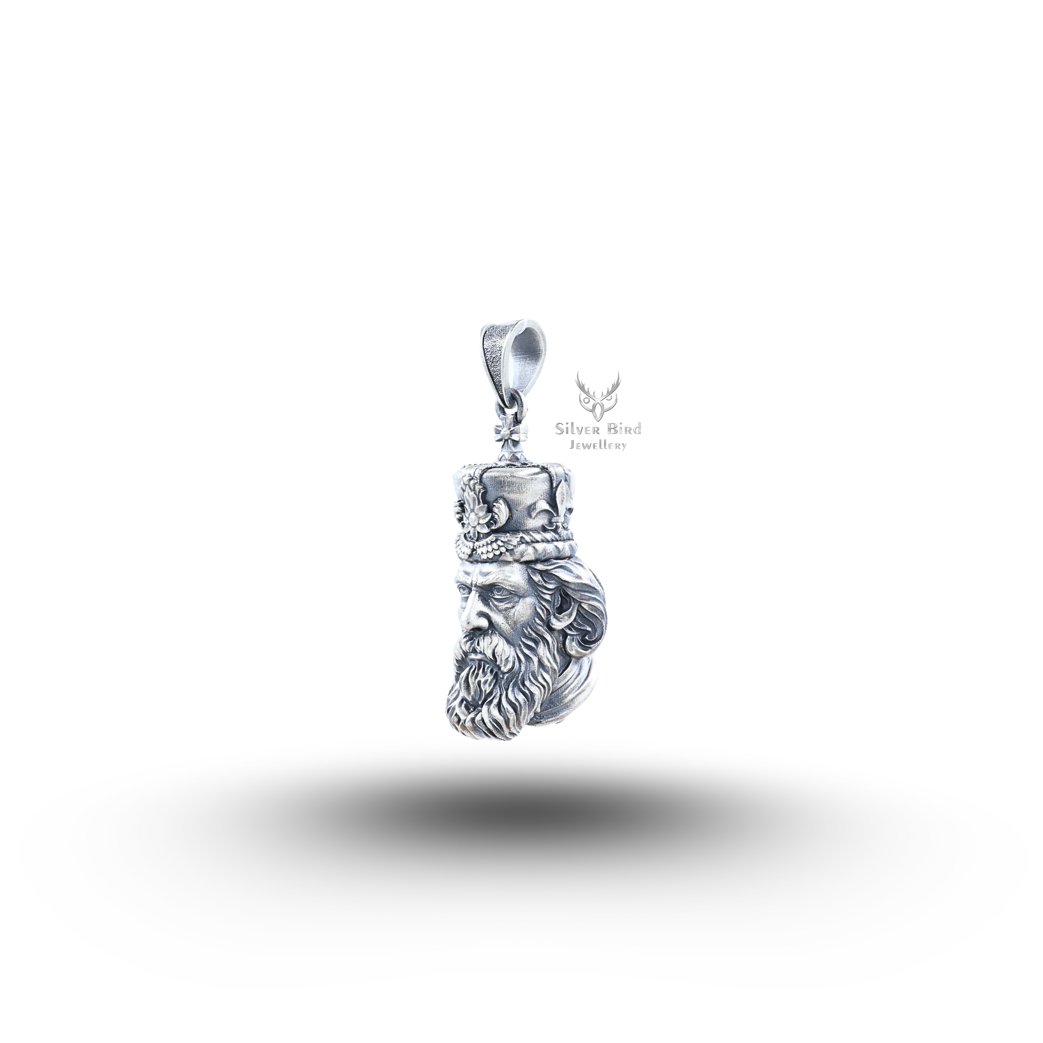 3d Royal Emperor King Crown 925 Sterling Silver Pendant