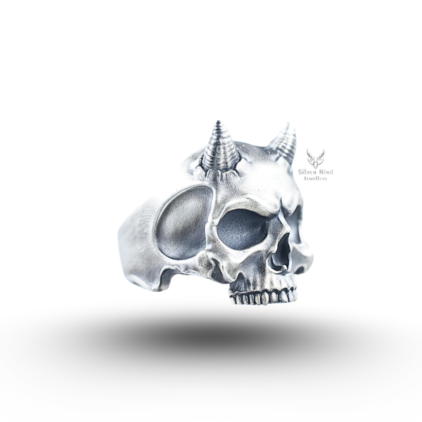 Devil Skull 925 Sterling Silver Ring – silverbirdjewells