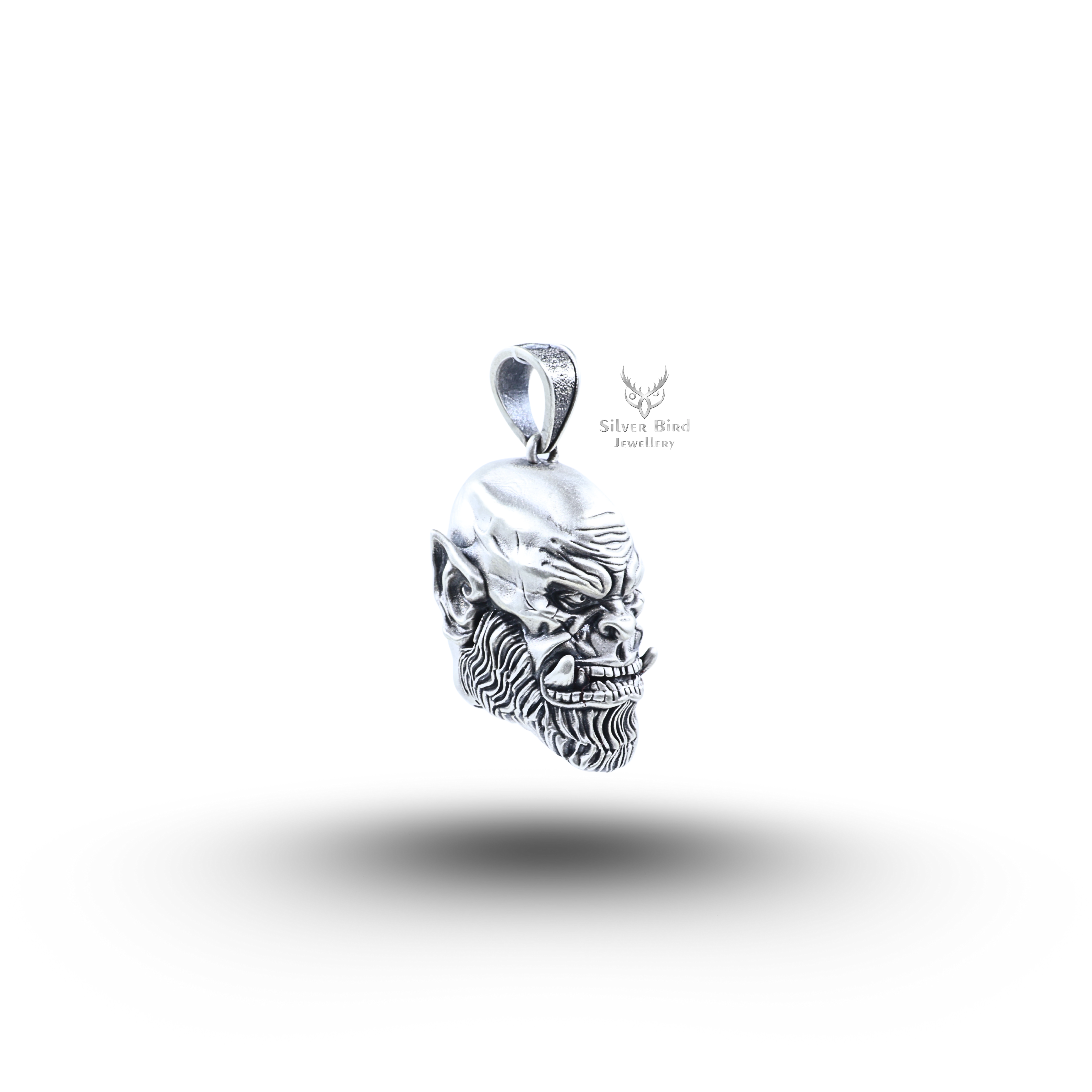 Orc Head 925 Sterling Silver Pendant