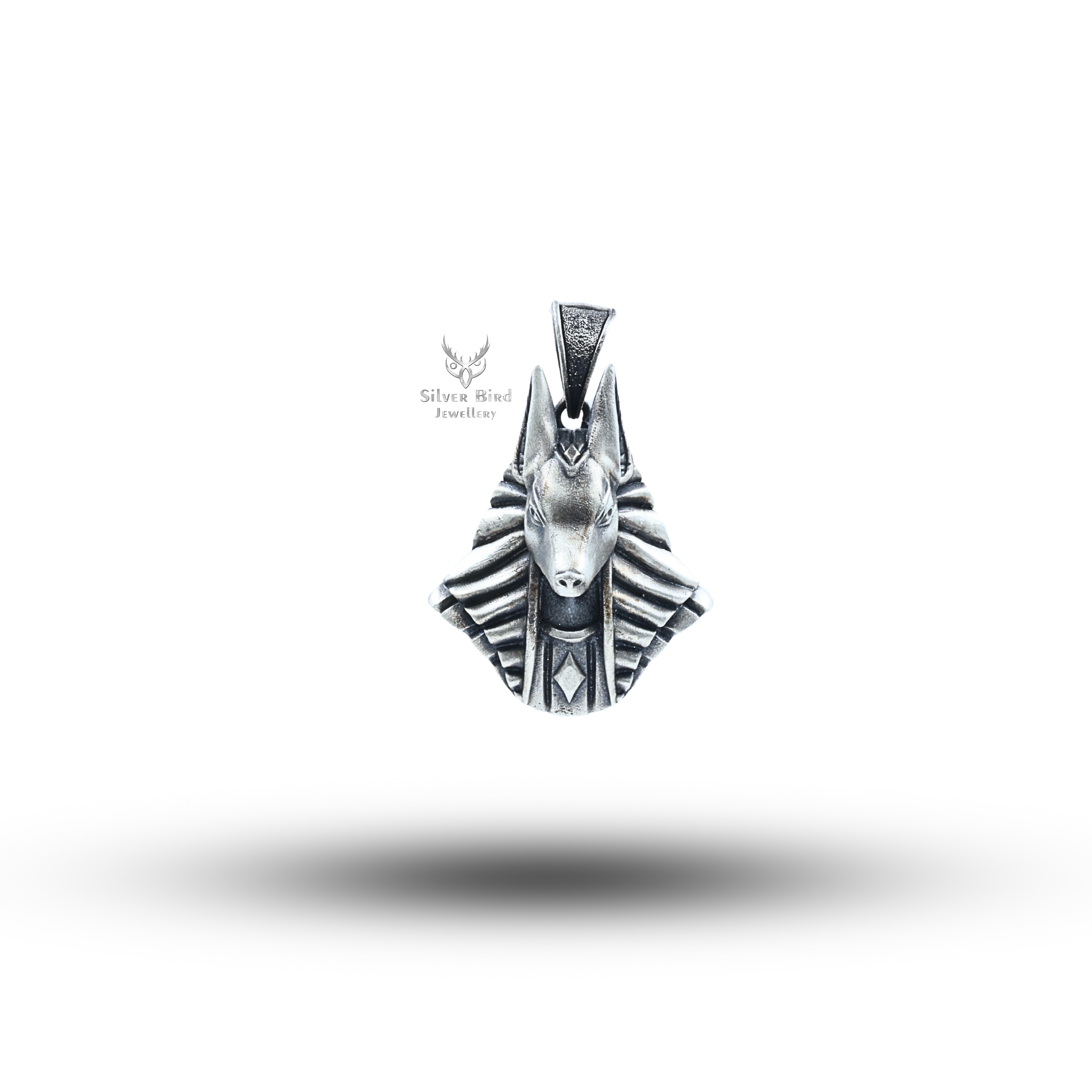 Egyptian Anubis Head 925 Sterling Silver Pendant