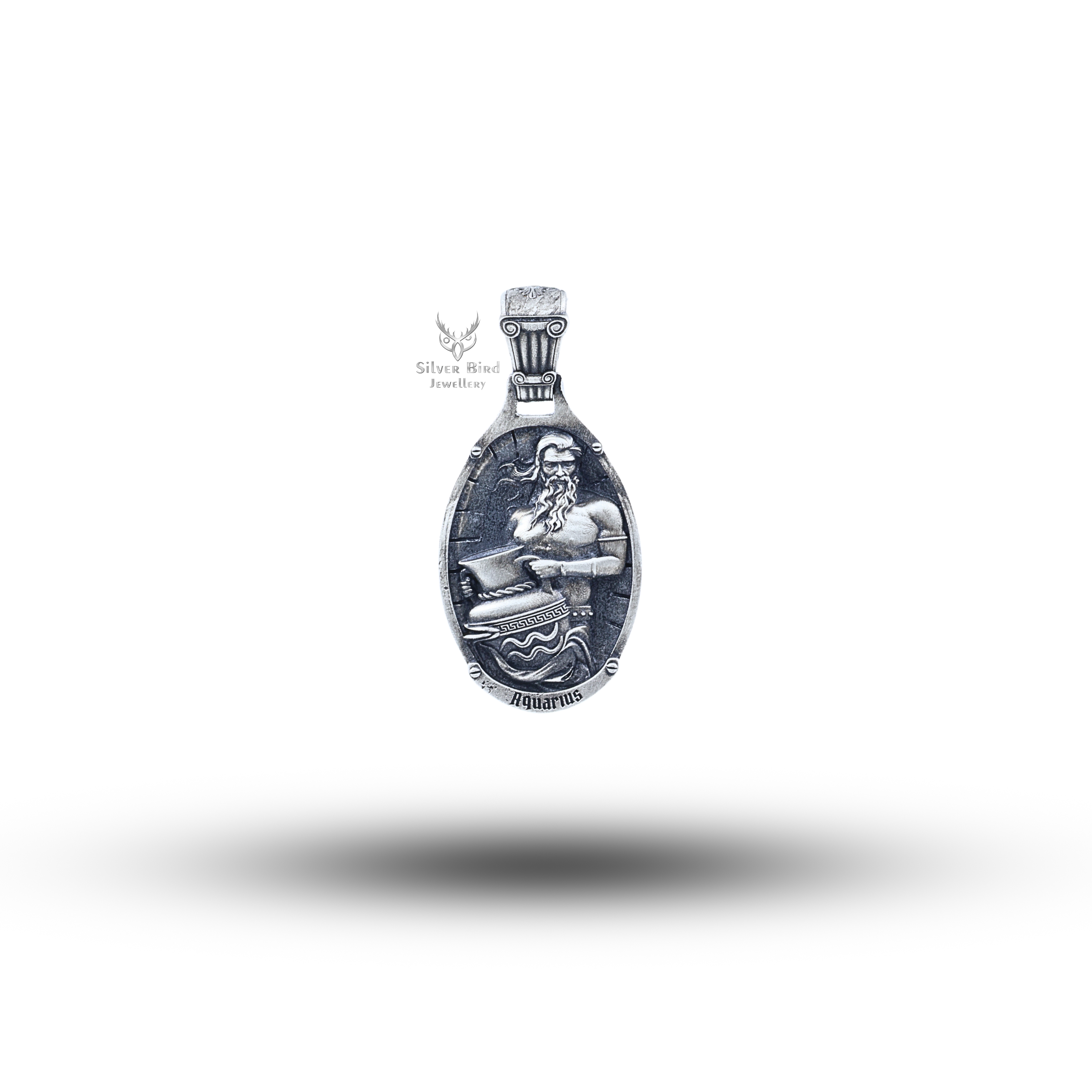 Aquarius Zodiac Sign 925 Sterling Pendant