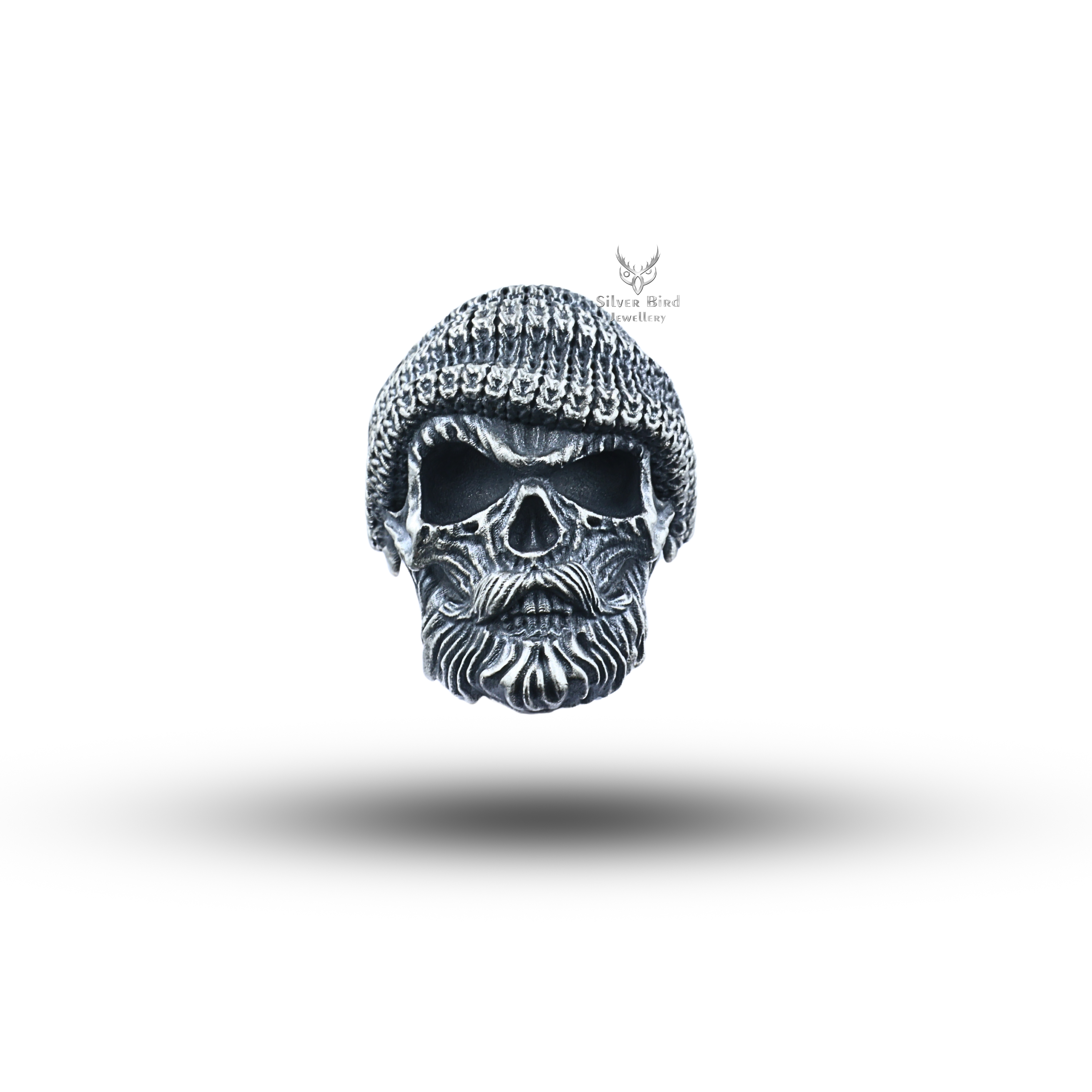 Beard Skull 925 Sterling Silver Ring