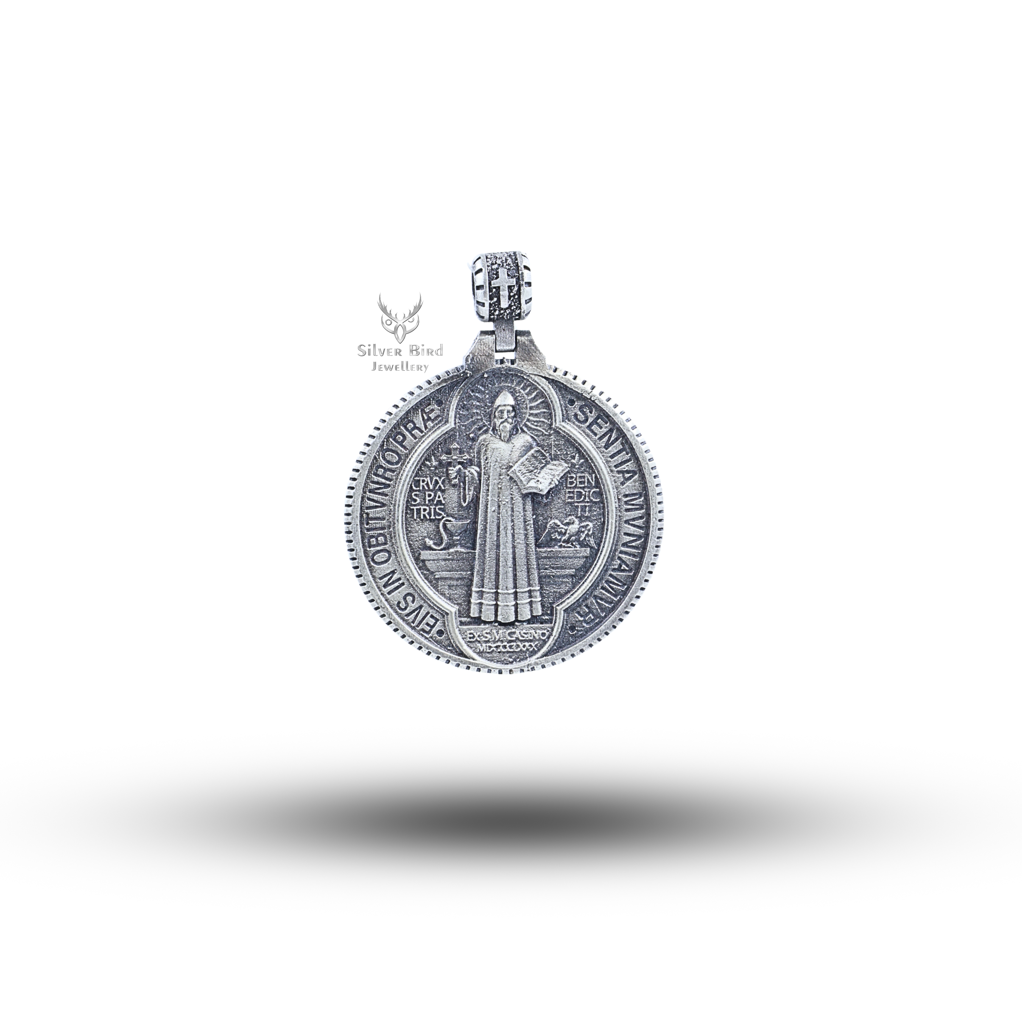 Saint Benedict Medallion 925 Sterling Silver Pendant