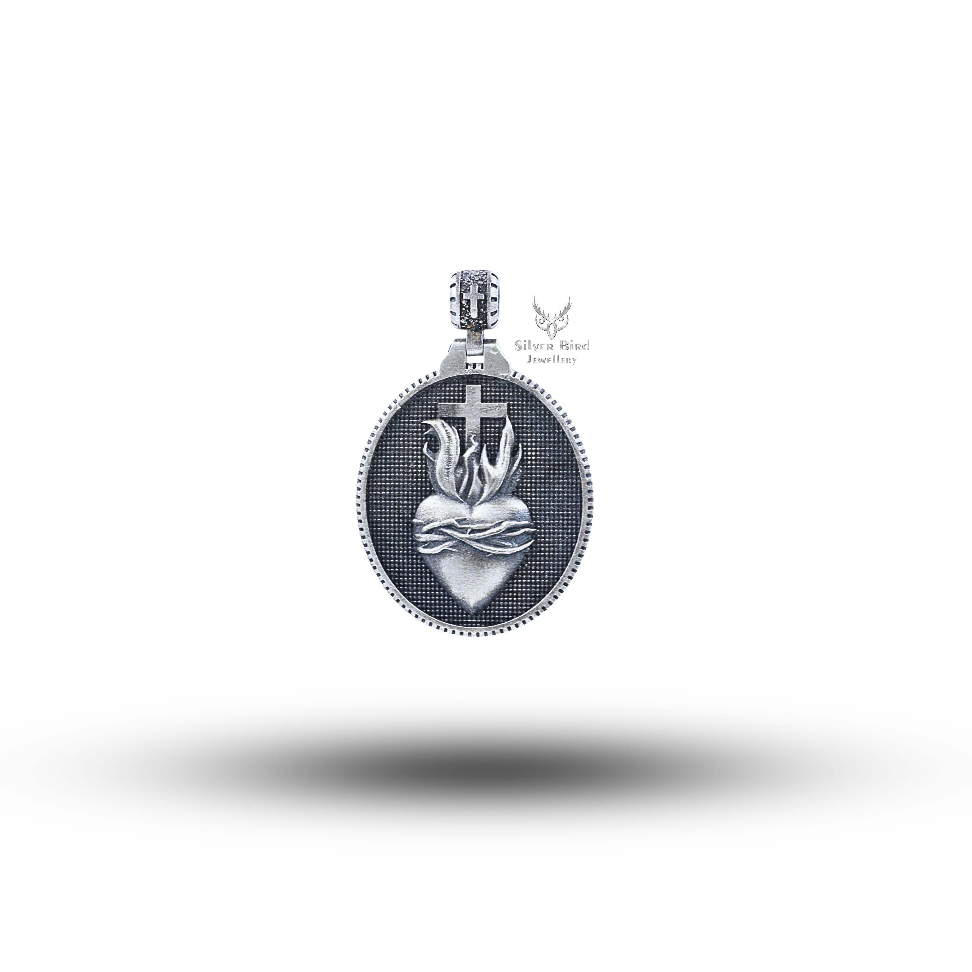 Sacred Heart 925 Sterling Silver Pendant