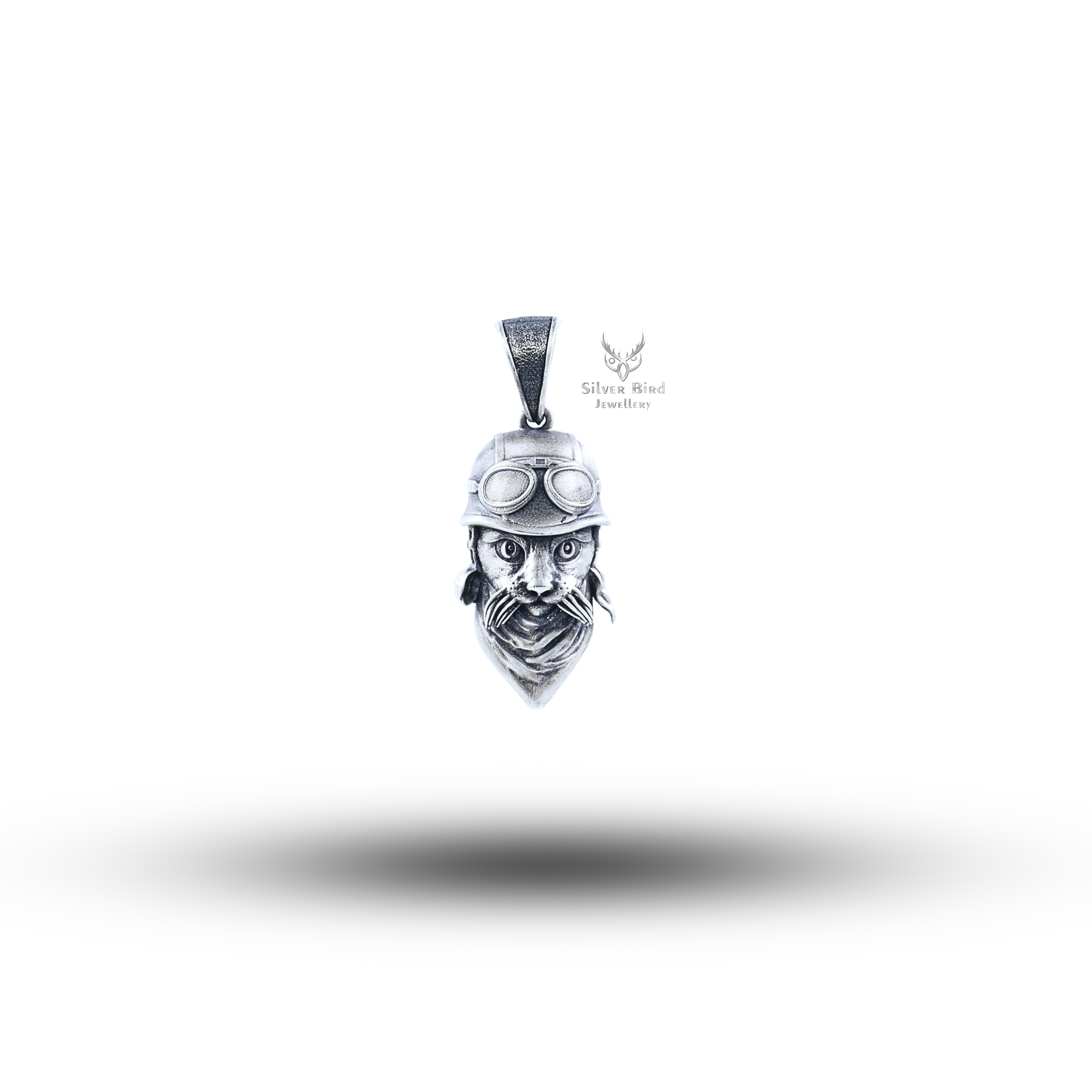 Biker Cat 925 Sterling Silver Pendant