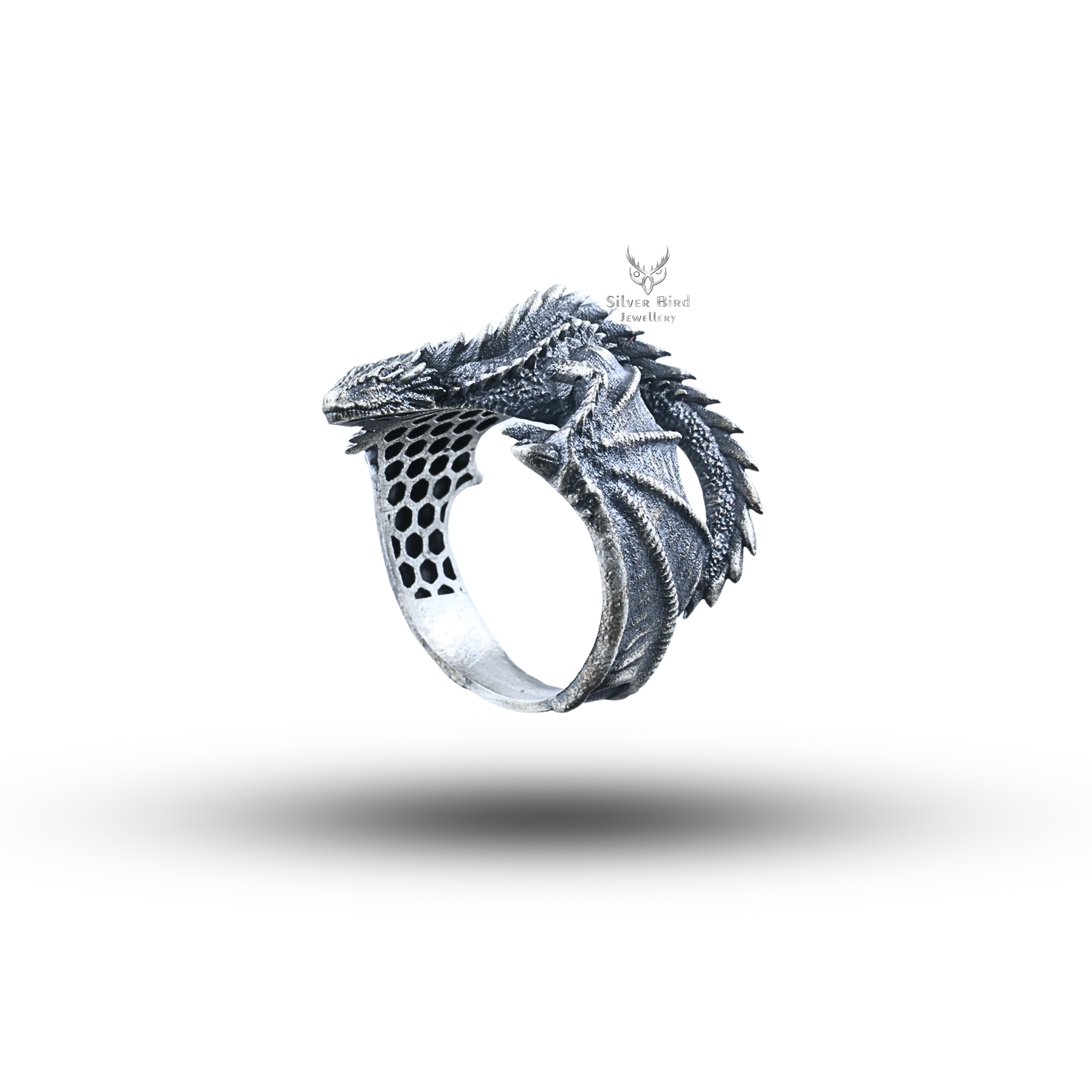 Flying Dragon Creature Animal 925 Sterling Silver Ring