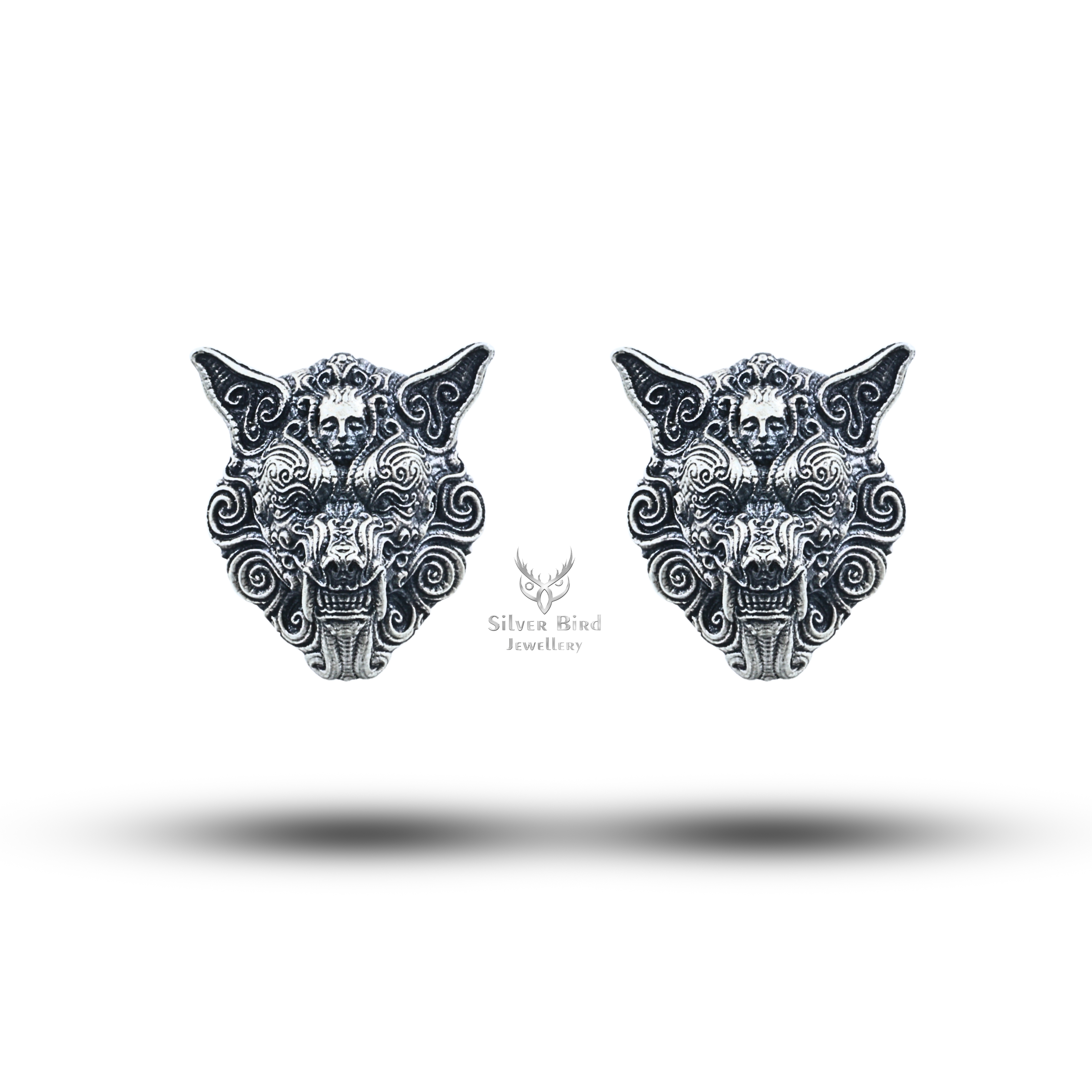 Wolf 925 Sterling Silver Cufflinks
