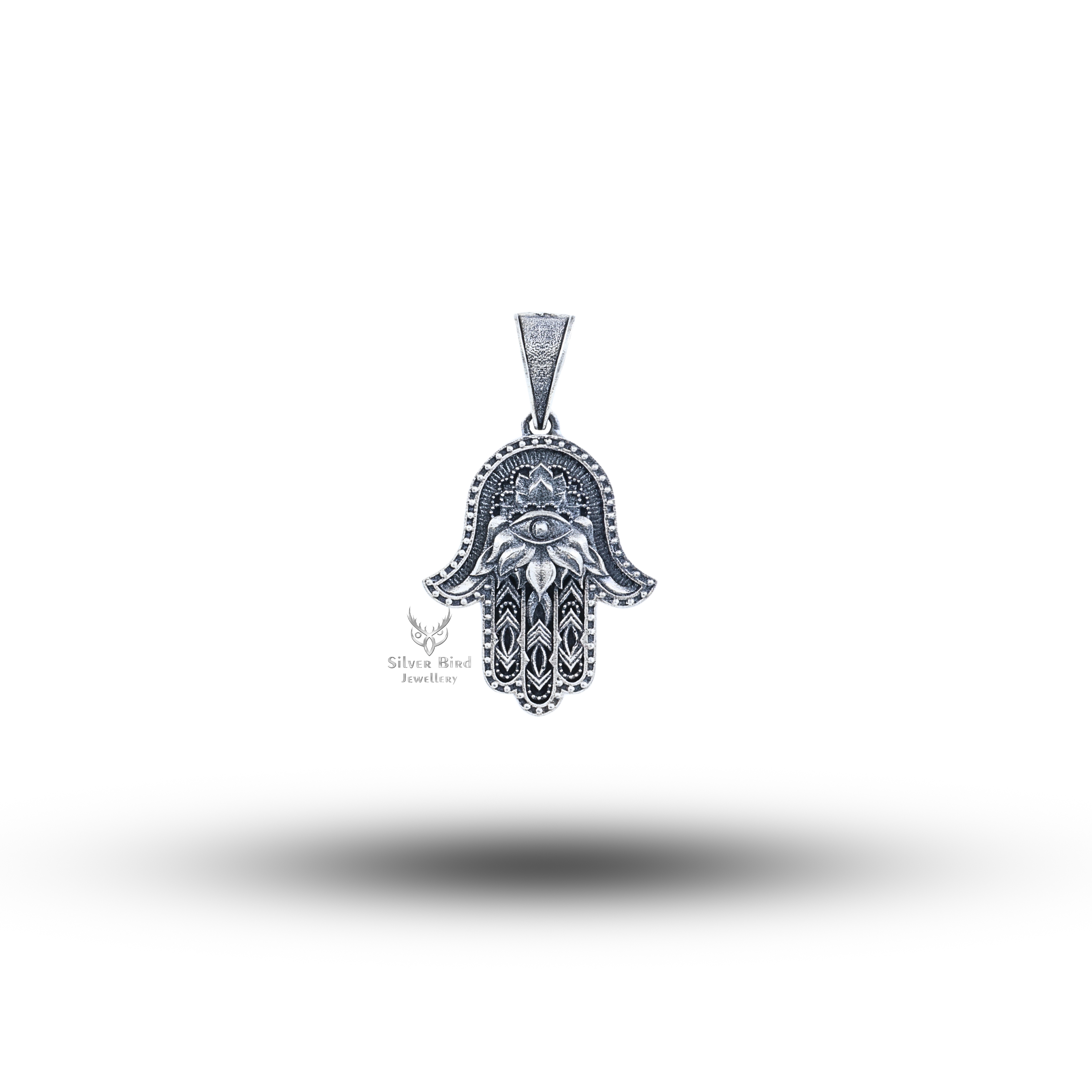 Hamasa Evil Eye Charm 925 Sterling Silver Pendant