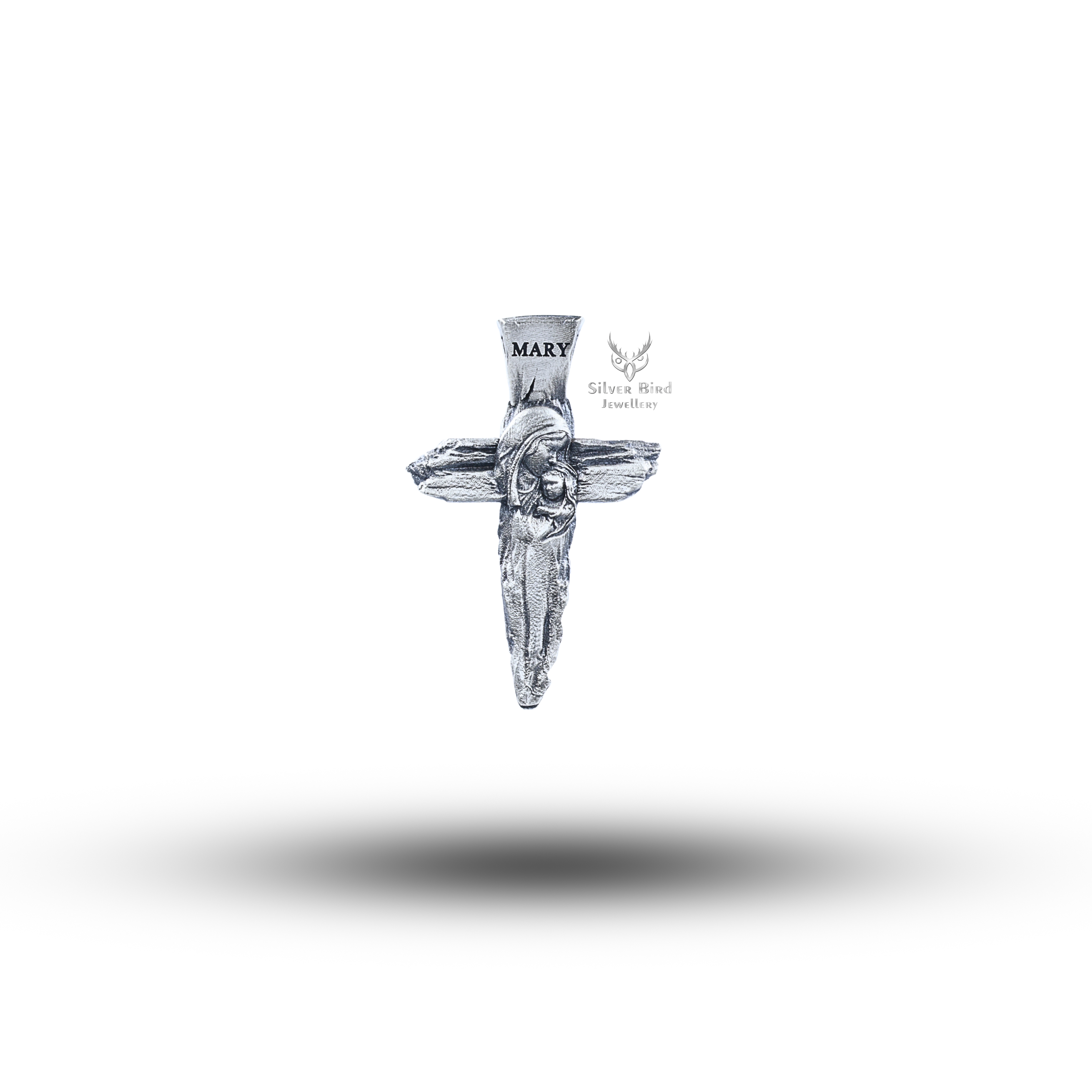 Mother Mary & Baby Jesus 925 Sterling Silver Pendant