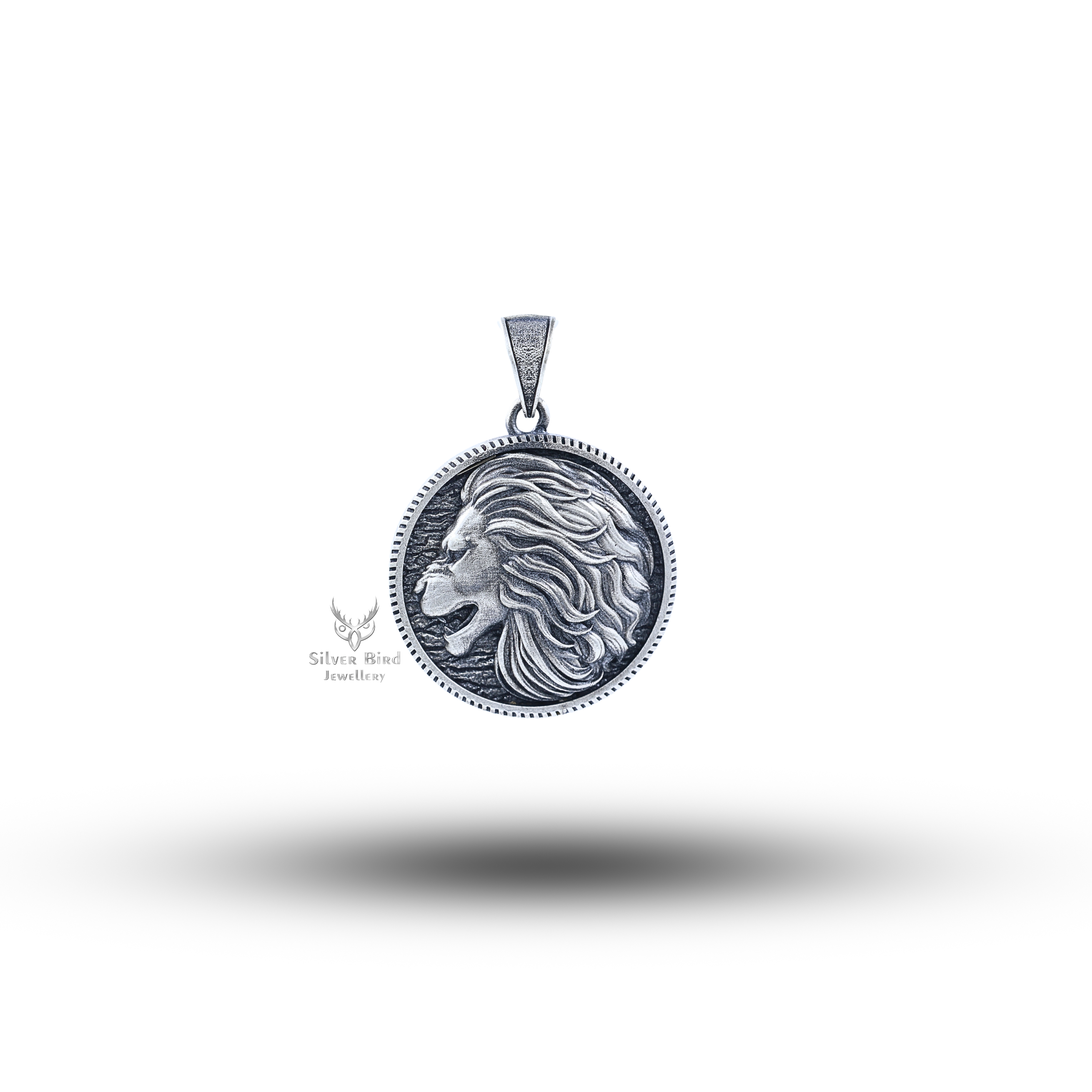 Lion Side Face 925 Sterling Silver Pendent