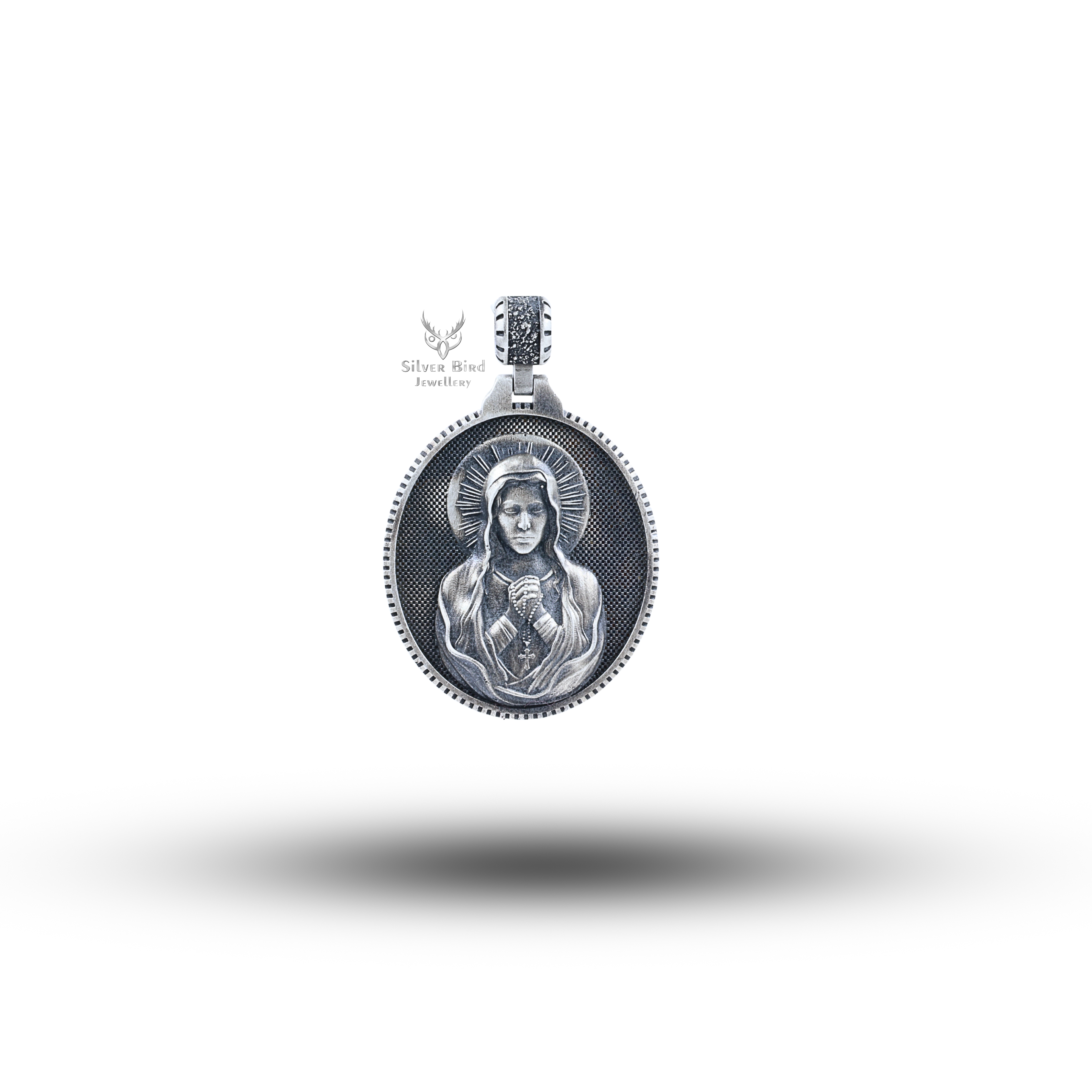 Virgin Mary Catholick Pray 925 Sterling Silver Pendant