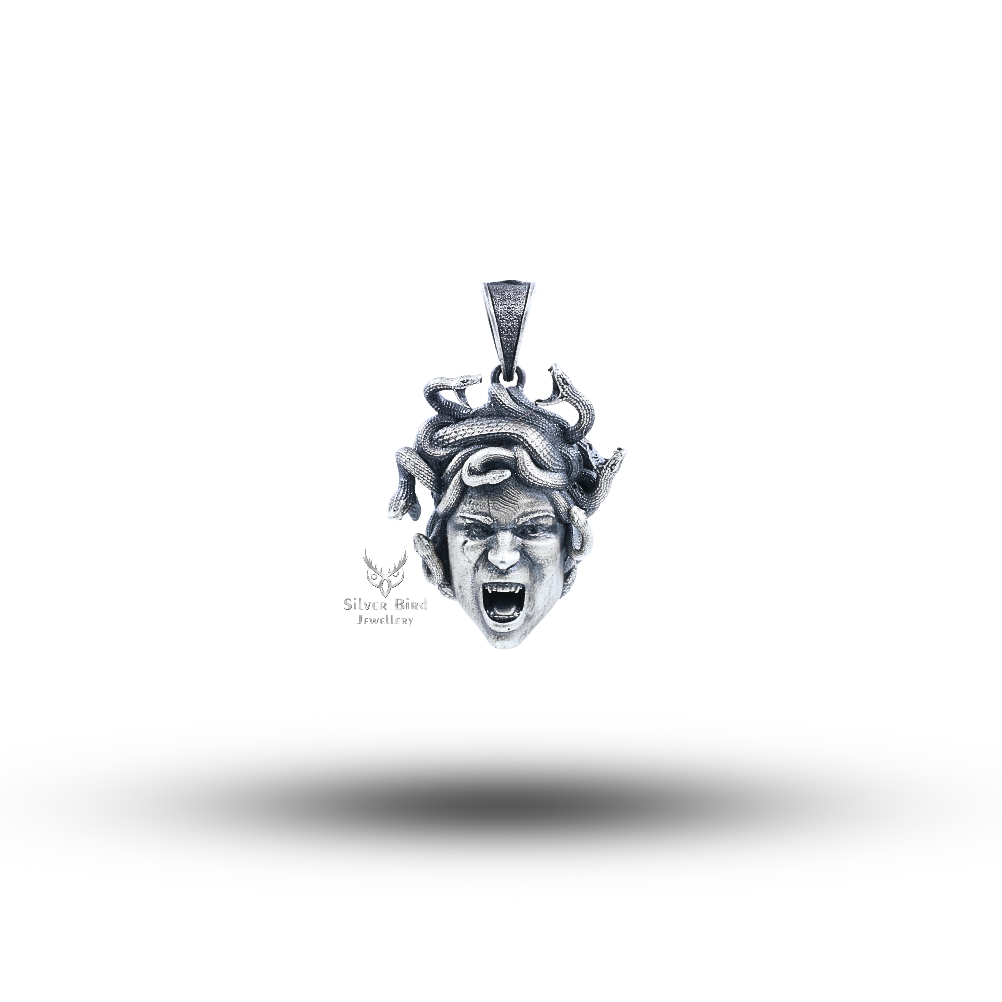 Angry Medusa 925 Sterling Silver Pendant