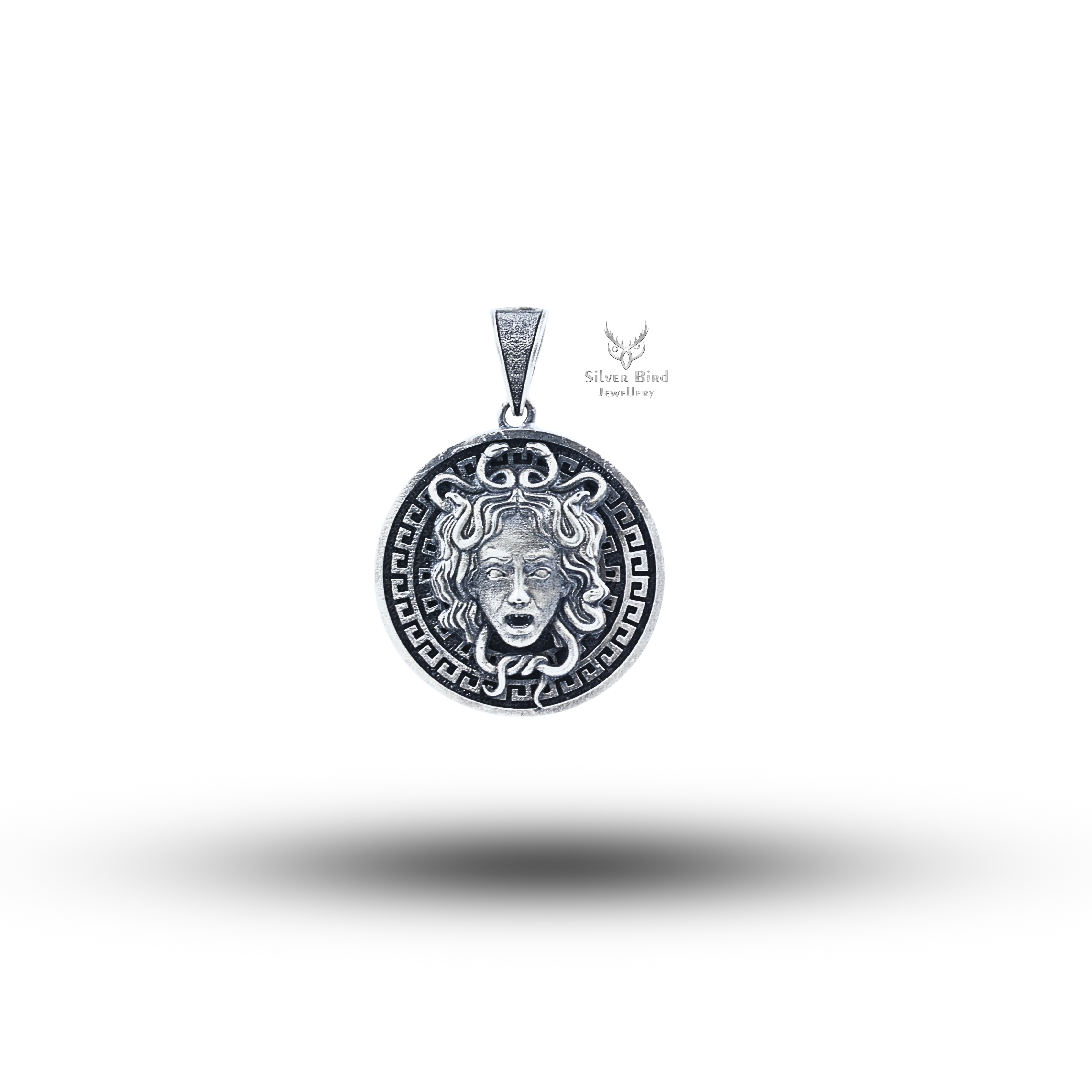 Round Medusa 925 sterling silver Pendant