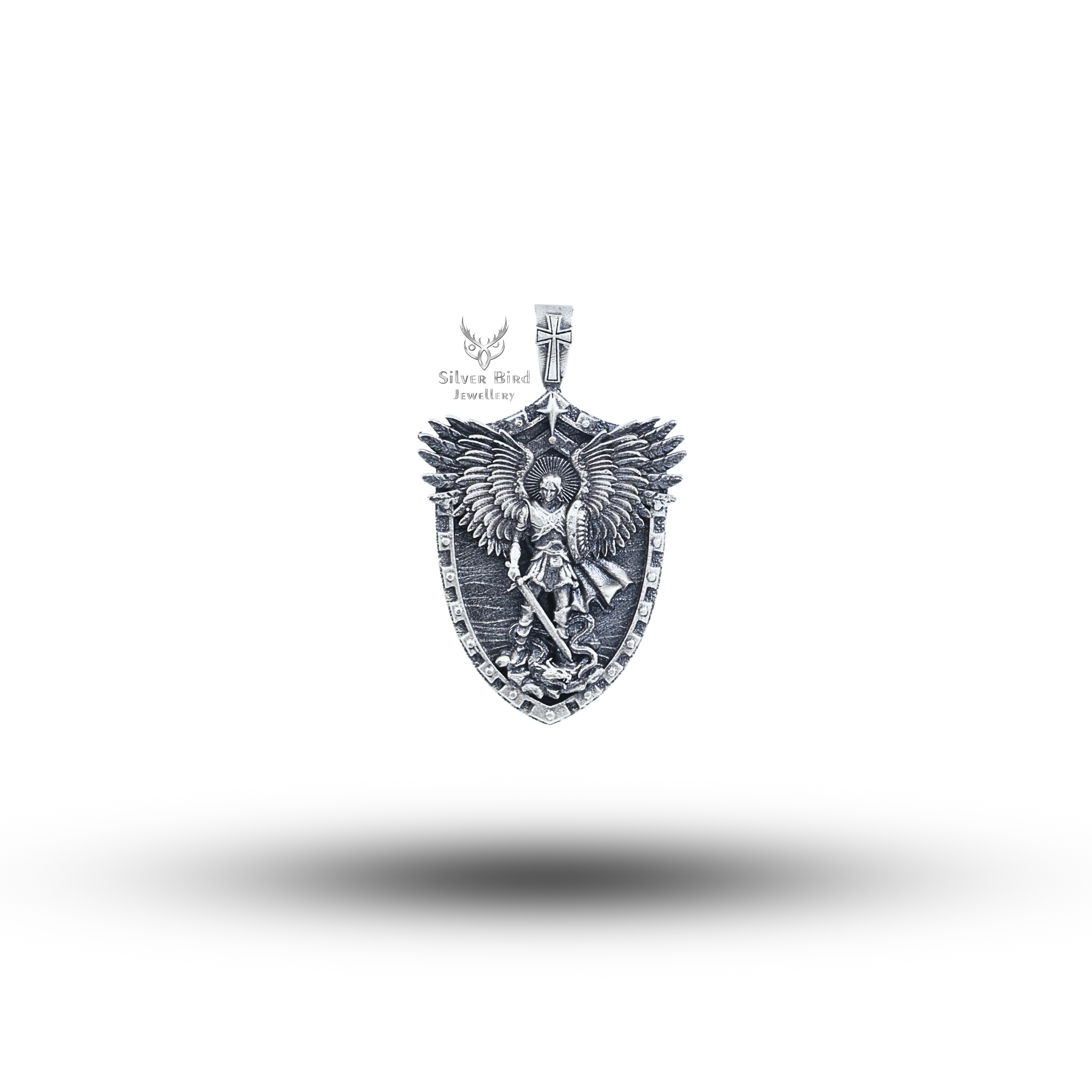 St Michael Peiercing Devil 925 Sterling Silver Pendant