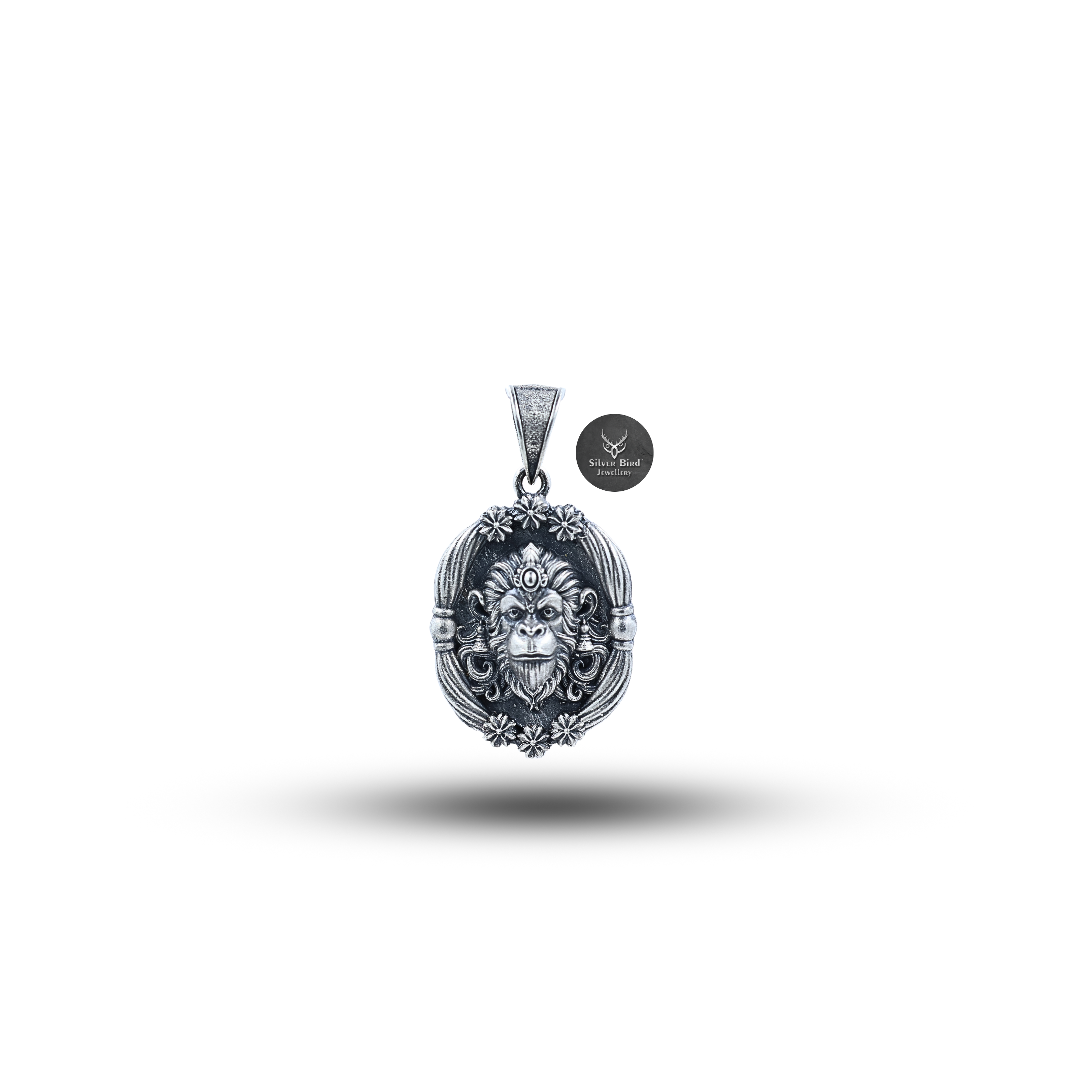 Hanuman Face 925 Sterling Silver Pendant