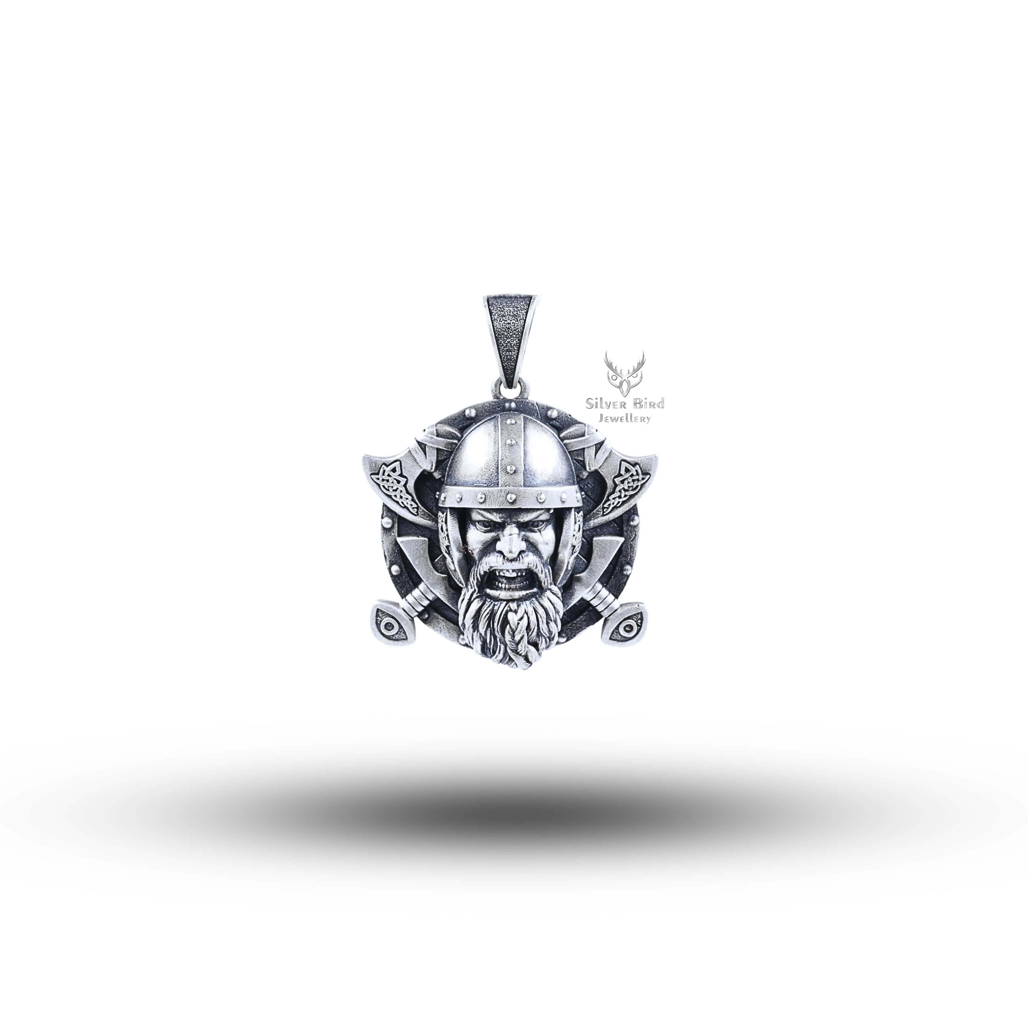 Viking Warrior Shield 925 Sterling Silver Pendant
