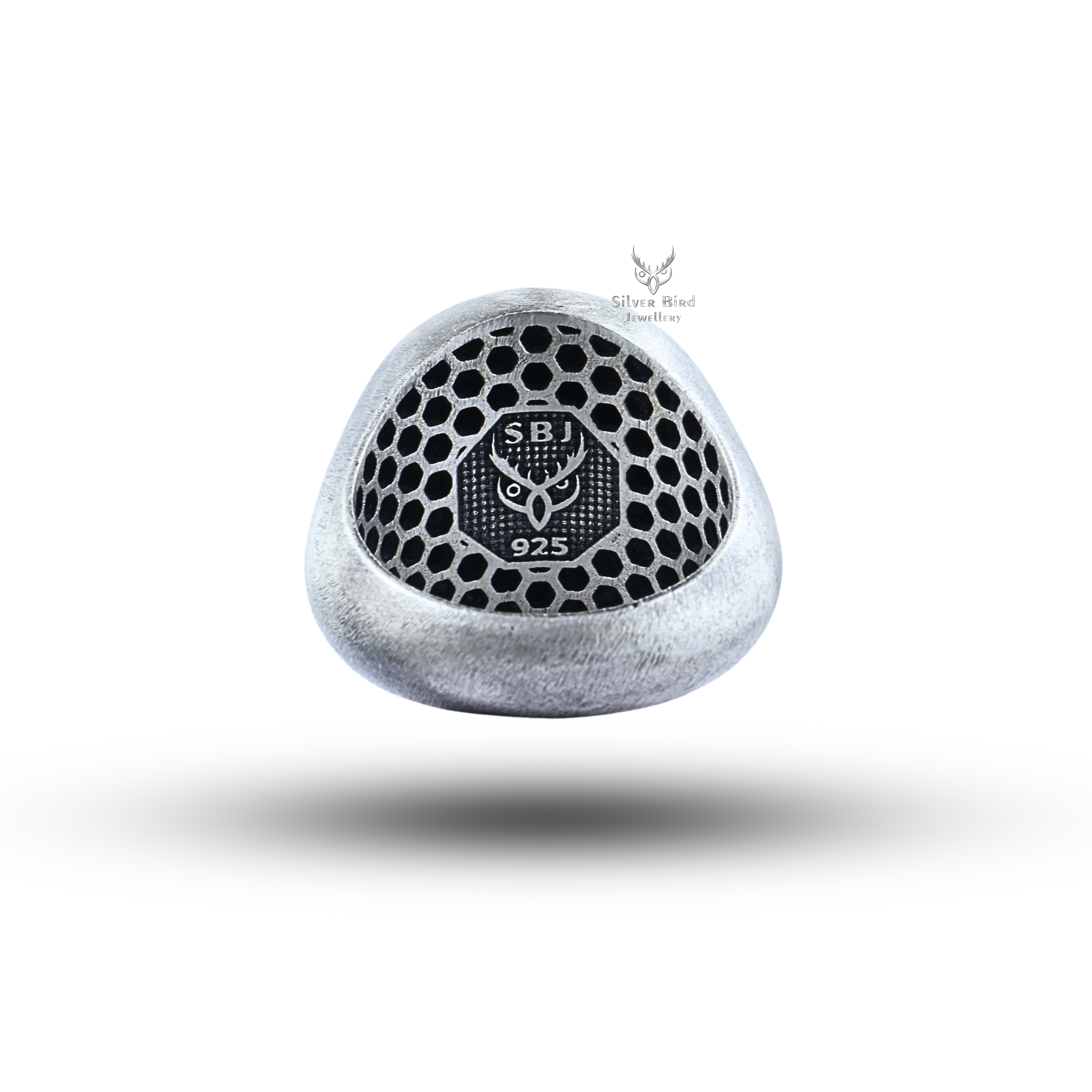African Lion Head 925 Sterling Silver Signet Ring