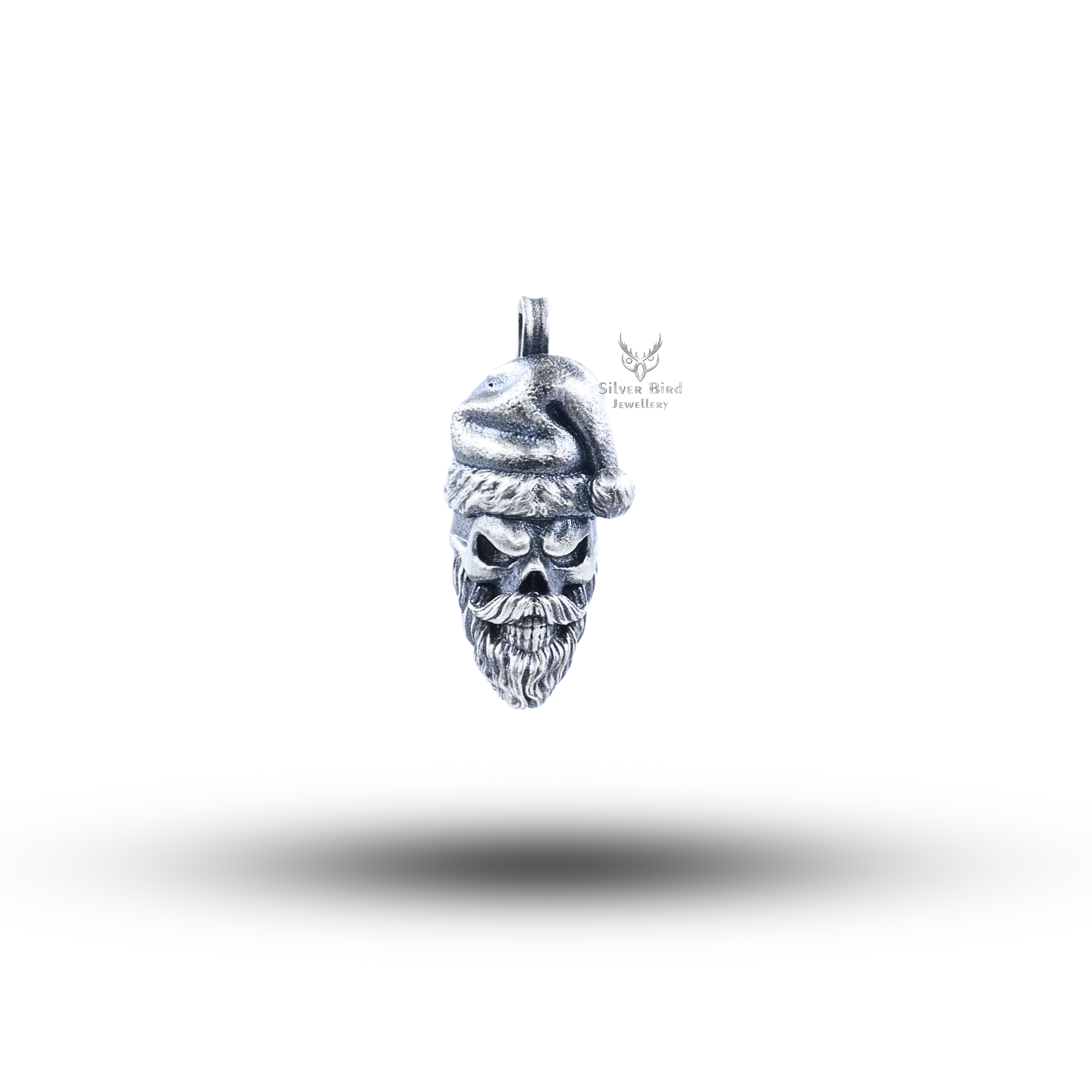 Santa Skull 925 Sterling Silver Pendant
