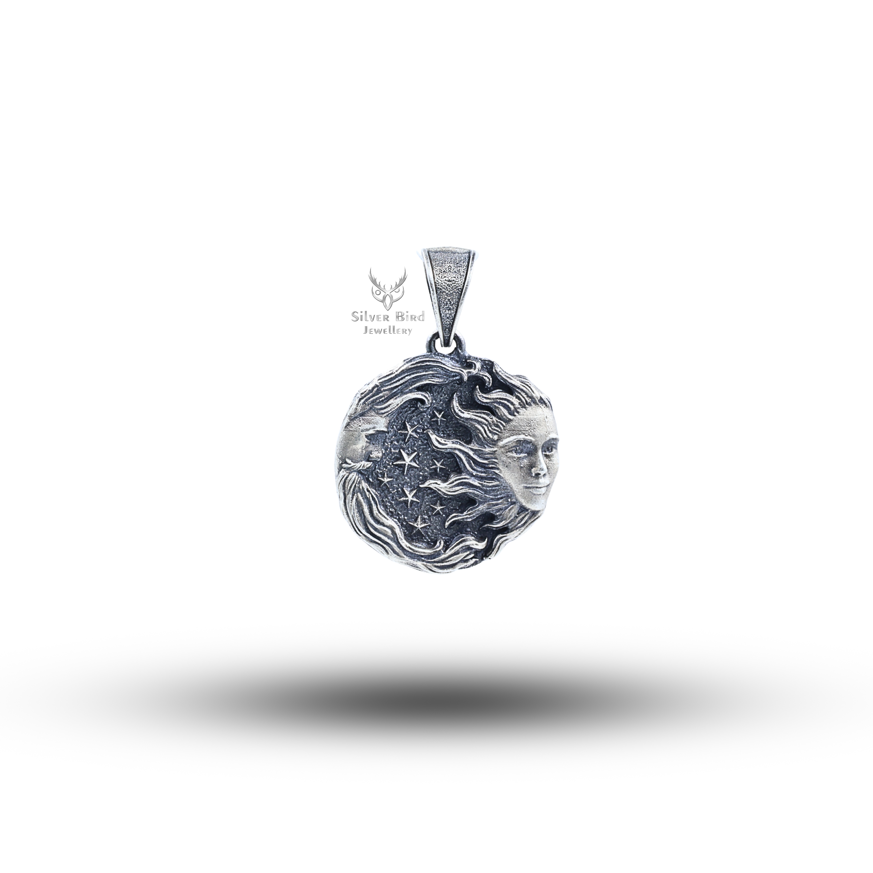 Sun and Moon 925 Sterling Silver Pendant