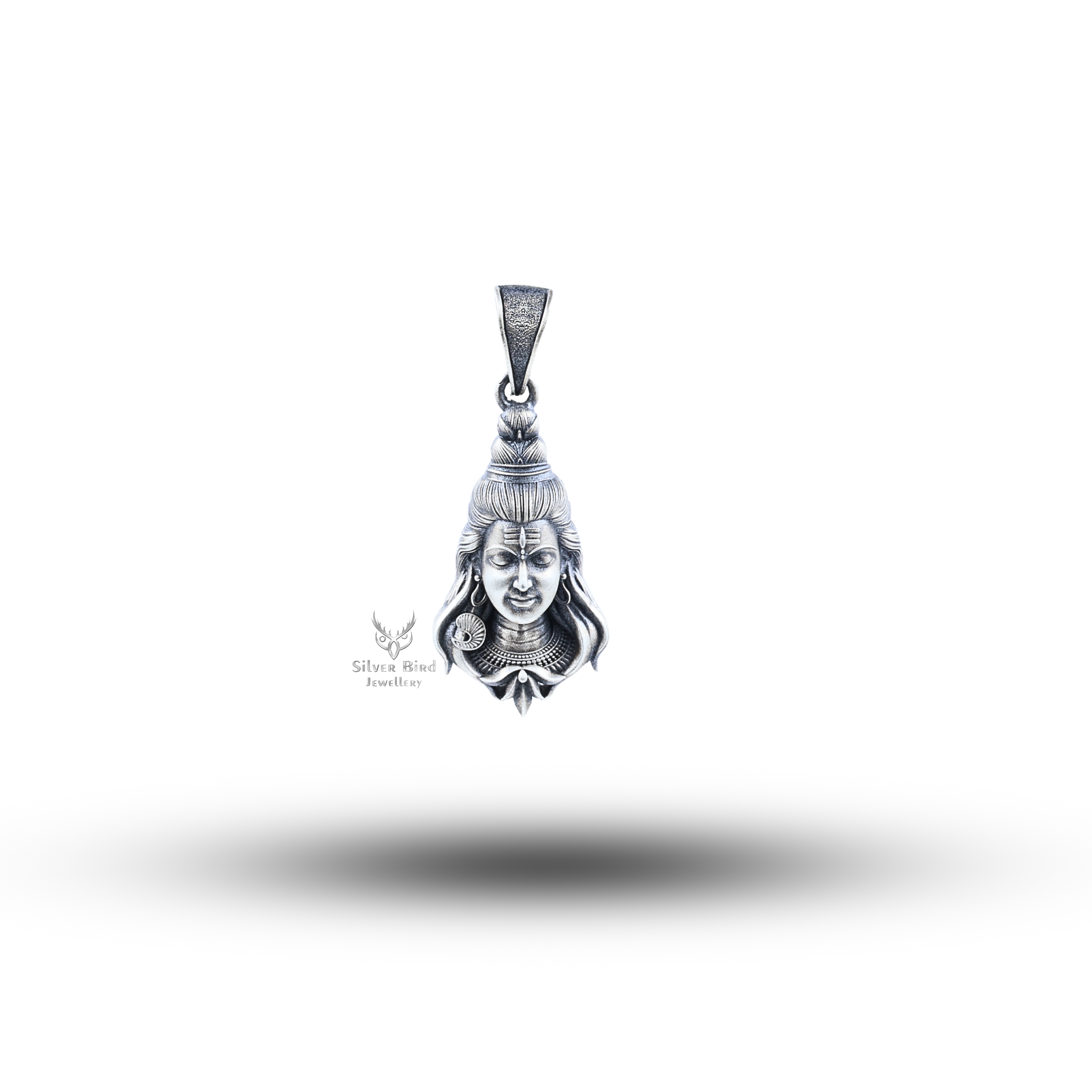 Lord Shiva Supreme God Blessings Third Eye Face 925 Silver Pendant