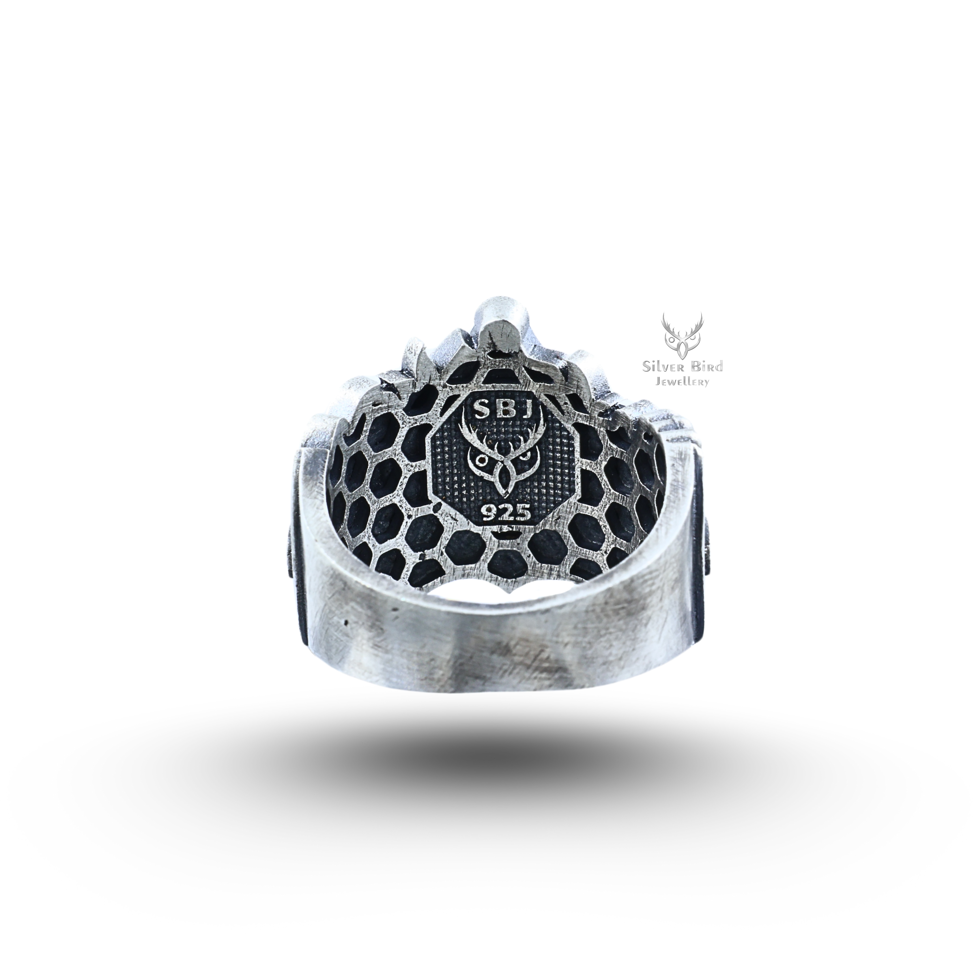 Masonic Man Compass 925 Sterling Silver Ring
