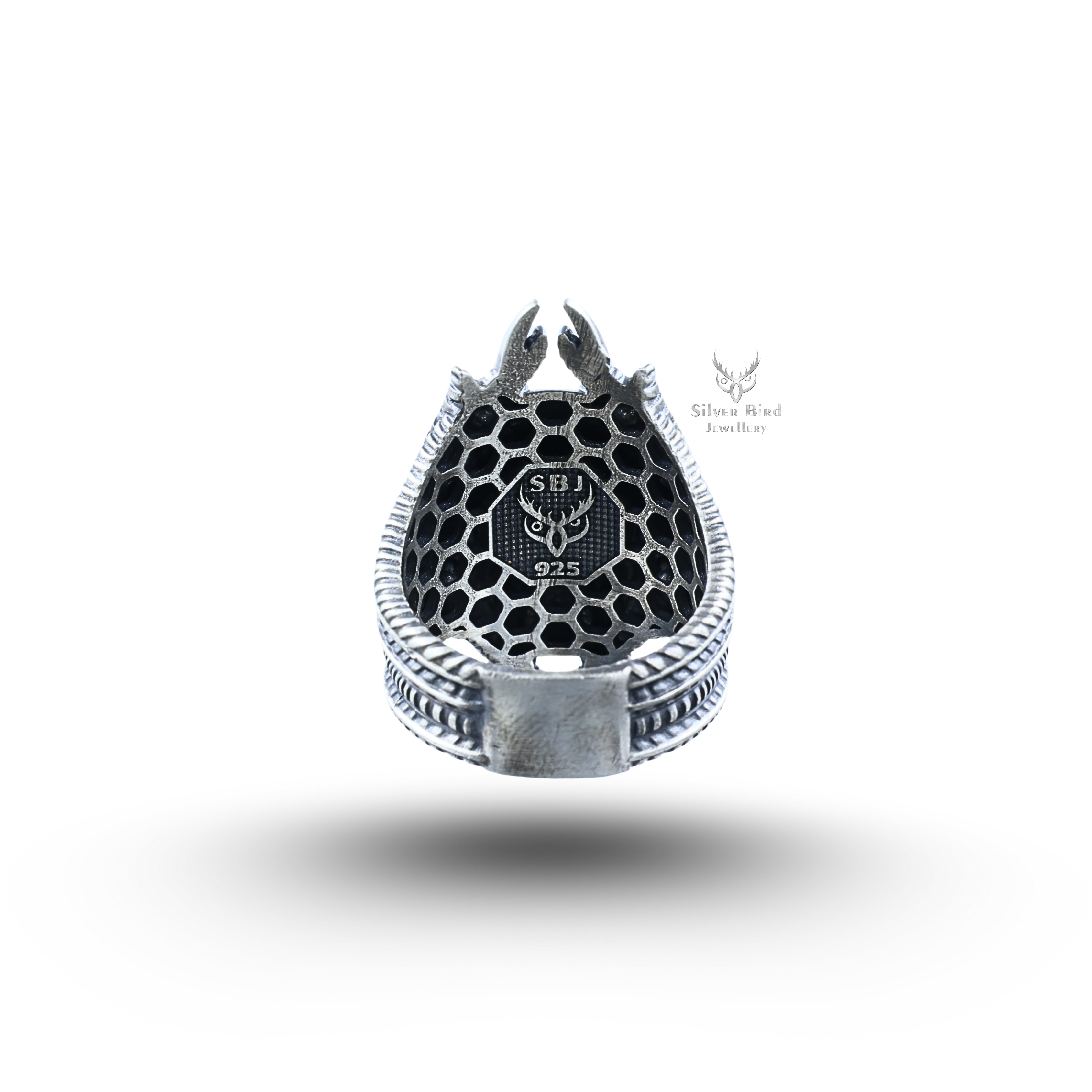 Bio mechanical Skull 925 Sterling Silver Ring