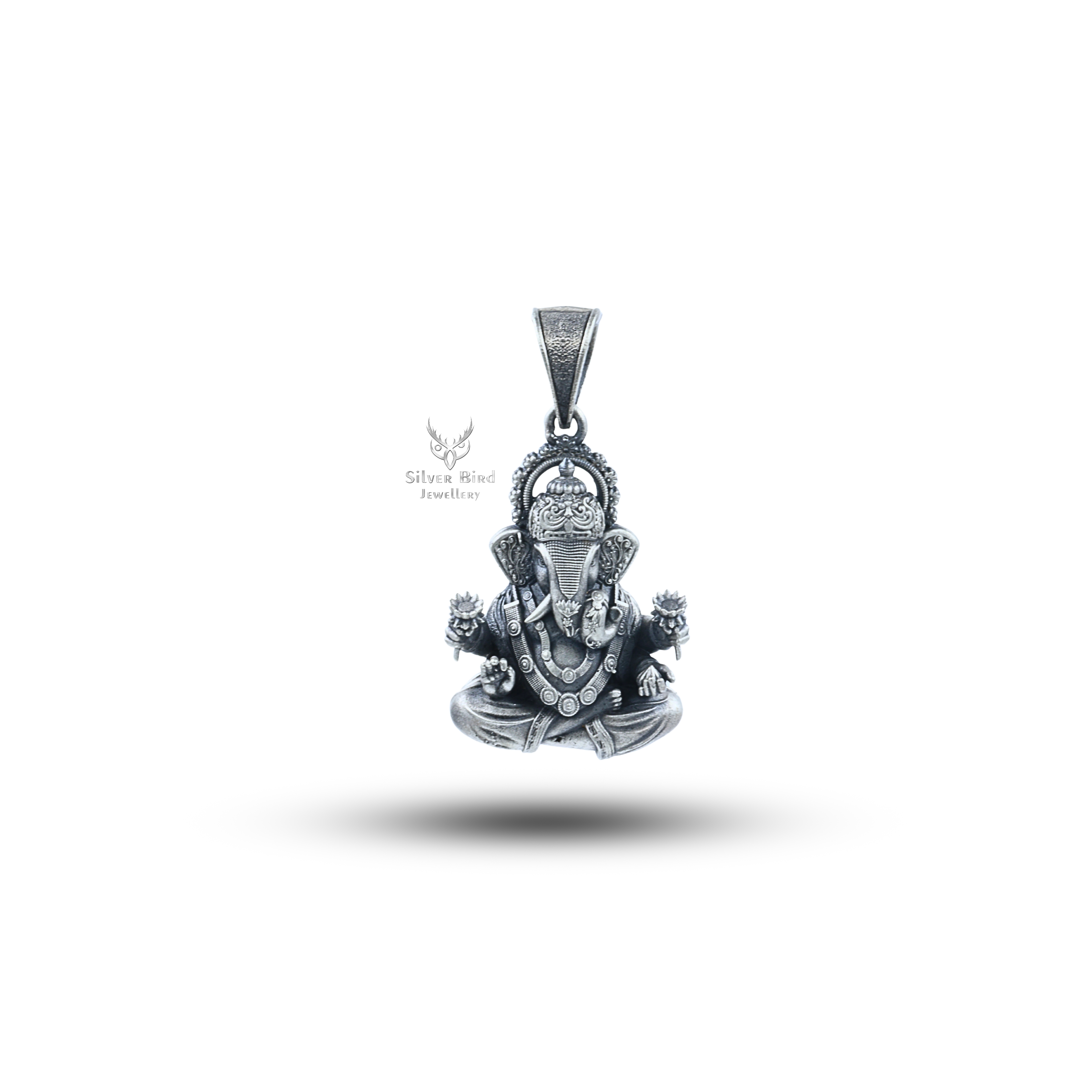 Dagdusheth Ganpati 925 Sterling Silver Pendant