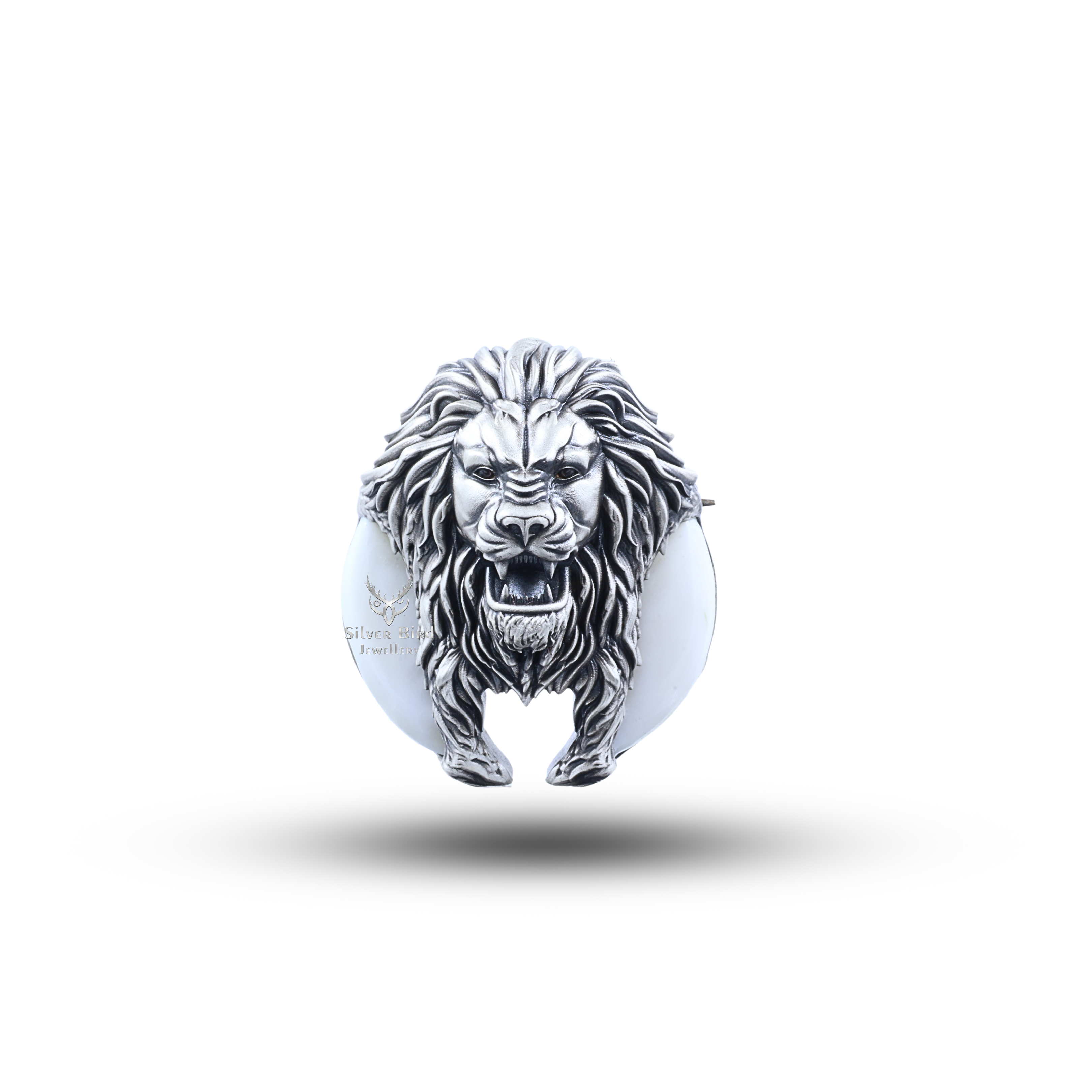 African Lion King 925 sterling silver brooch