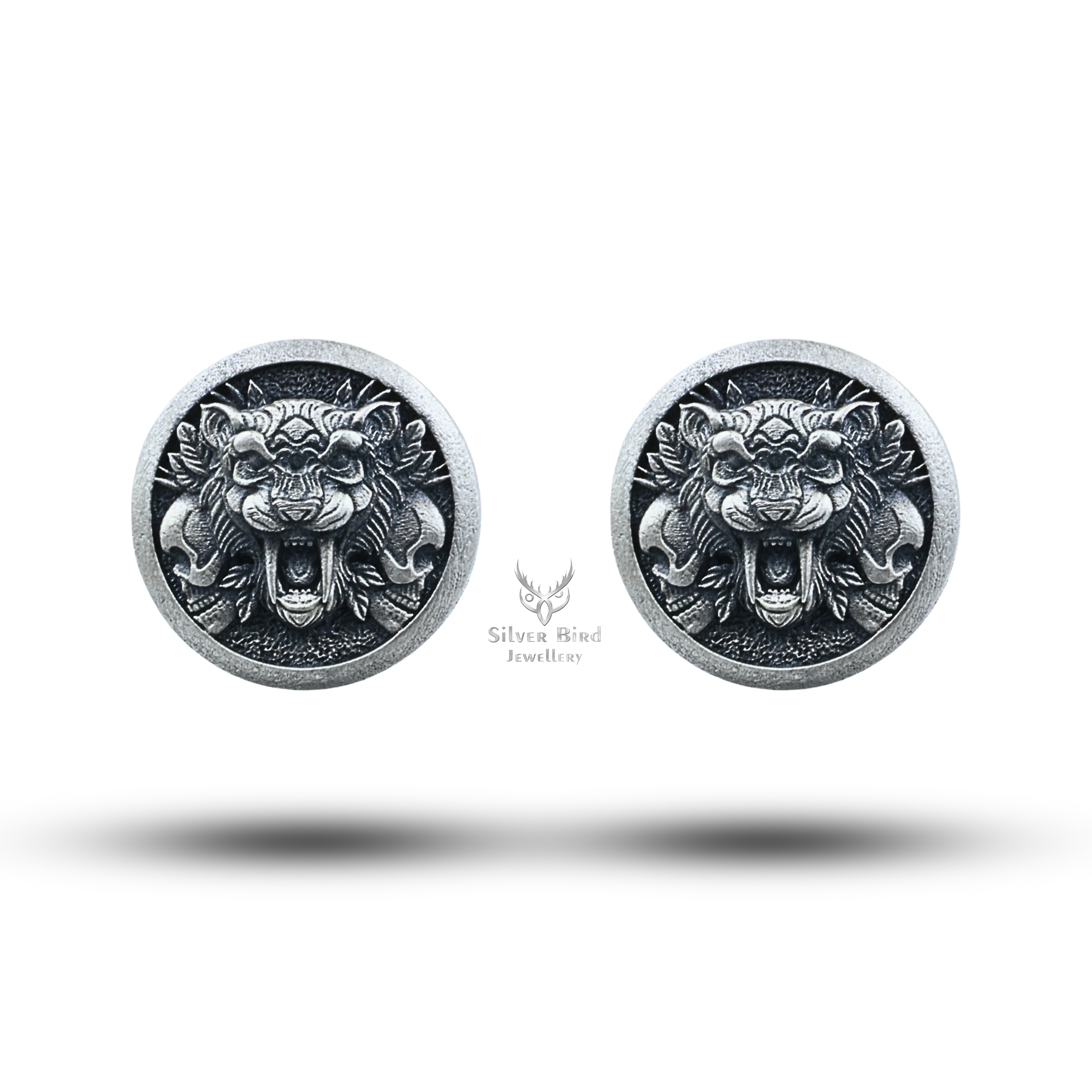 Saber Tooth Tiger 925 Sterling Silver Cufflinks