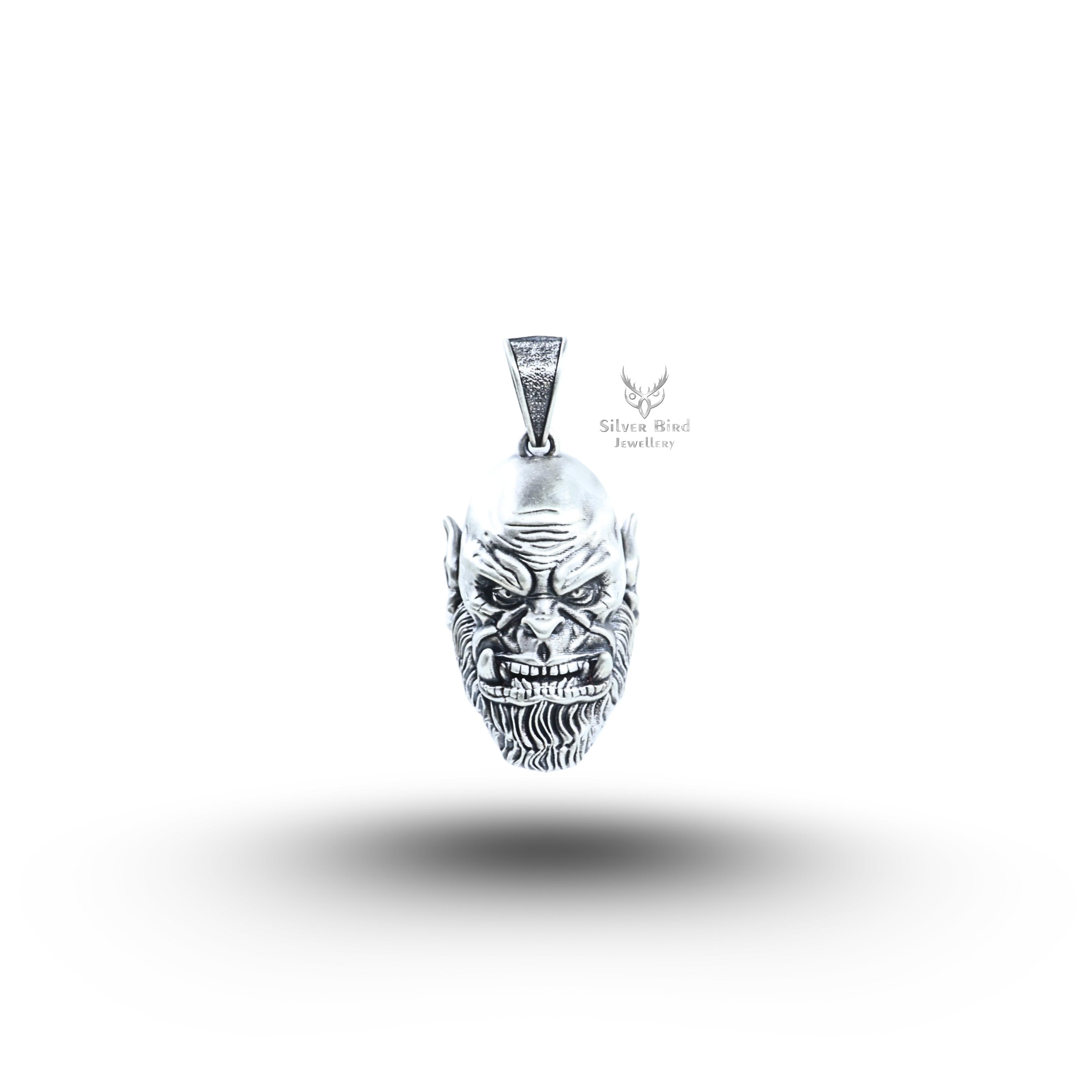 Orc Head 925 Sterling Silver Pendant