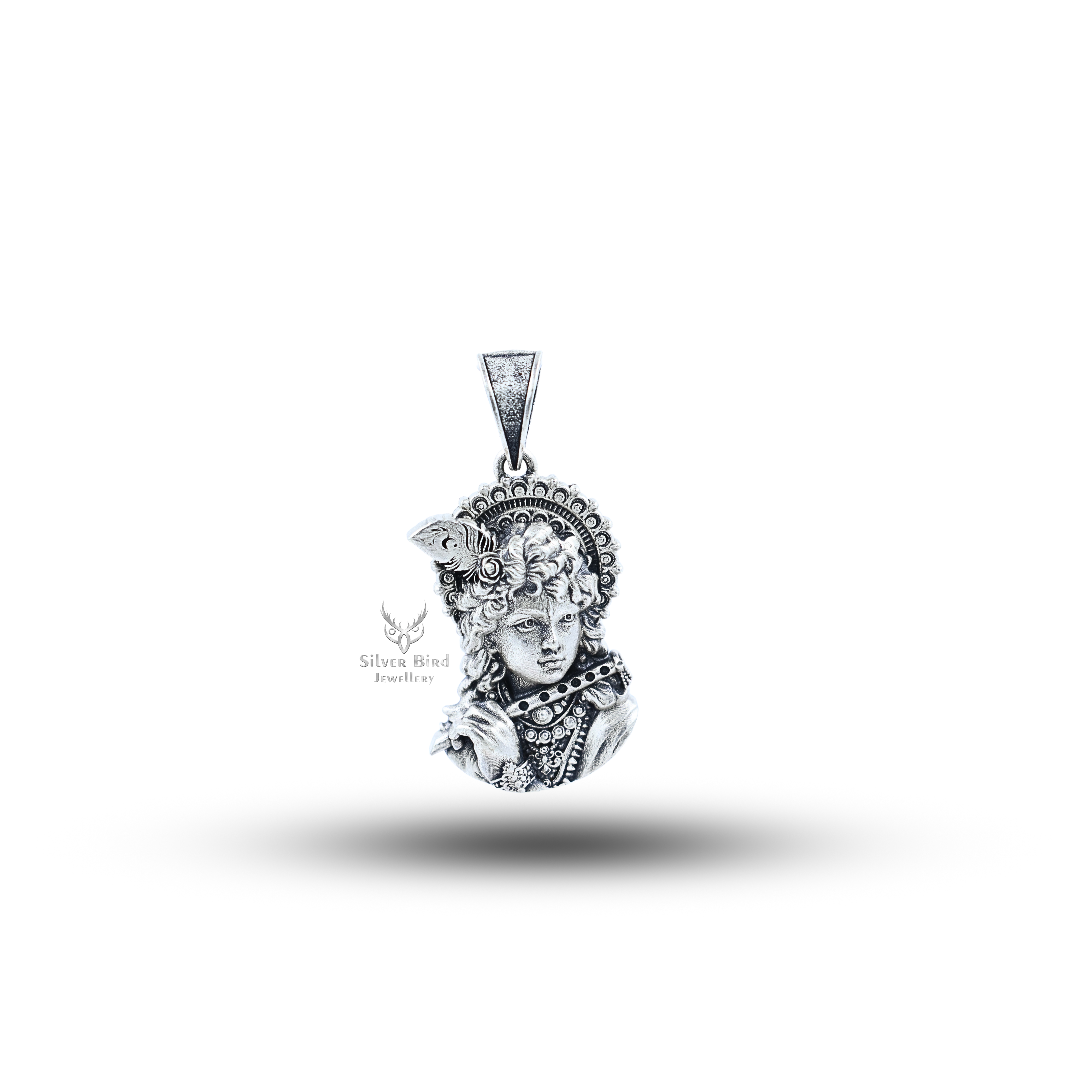 Krishna with Flute 925 Sterling Silver Pendant