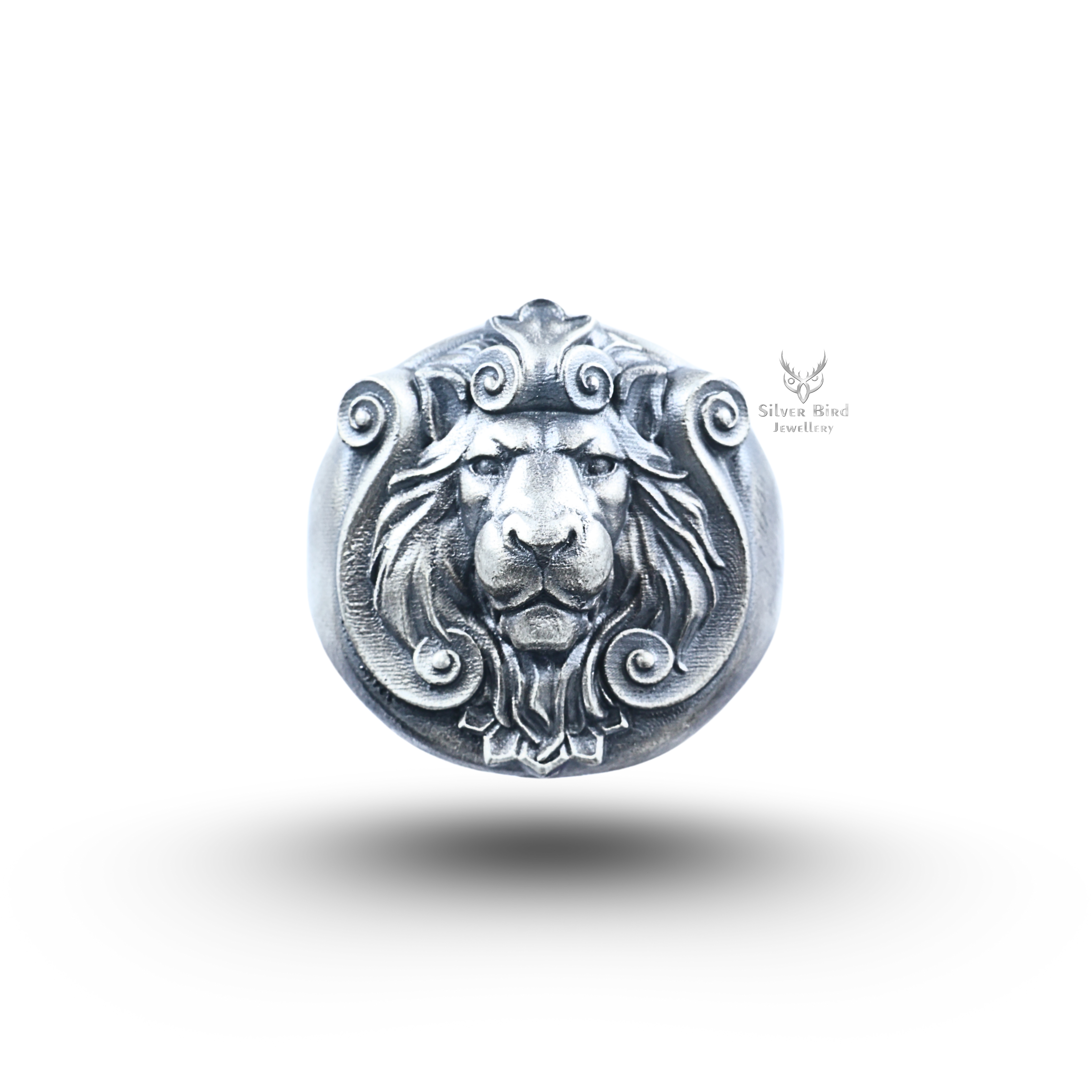 Antique Style African Lion 925 Sterling Silver Ring