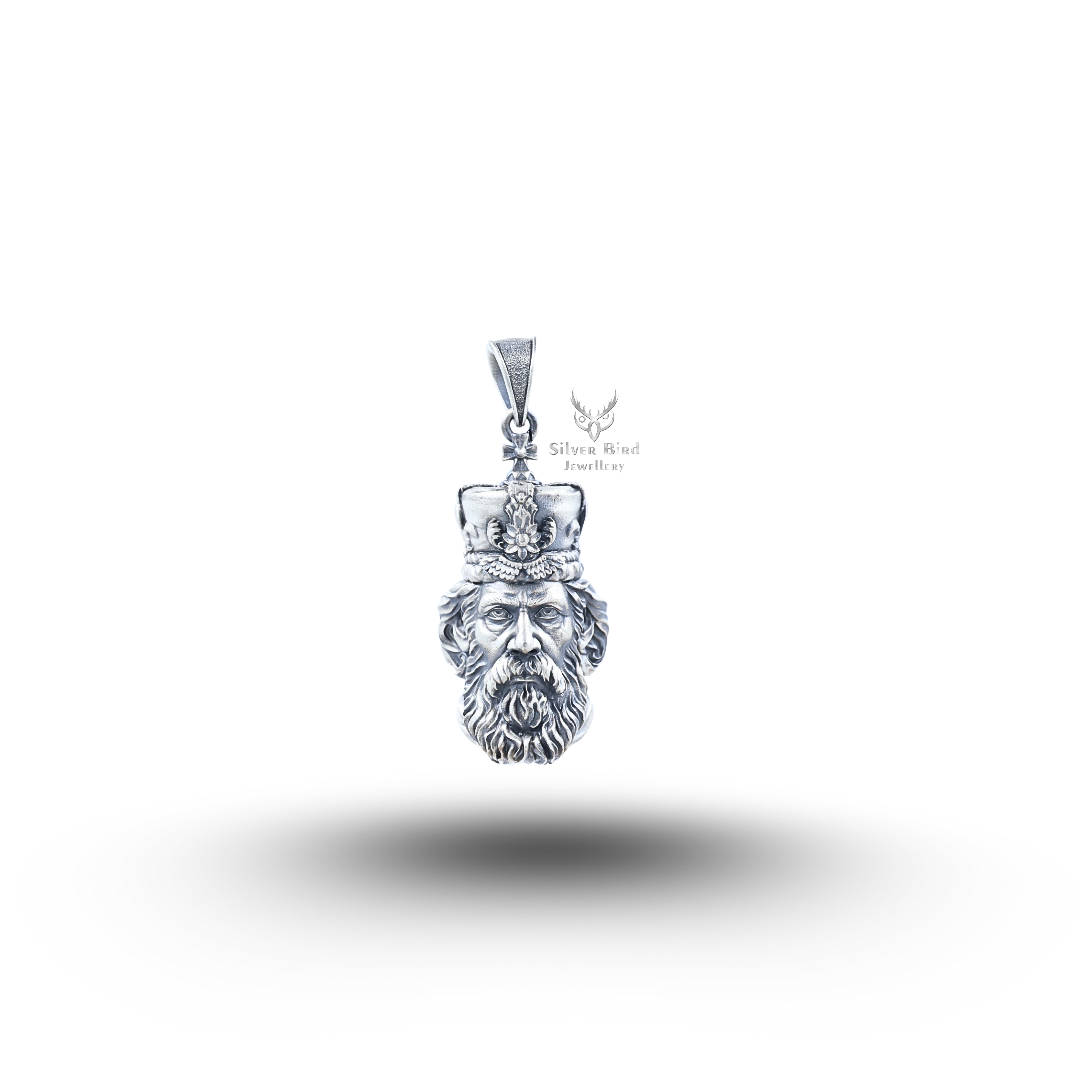 3d Royal Emperor King Crown 925 Sterling Silver Pendant