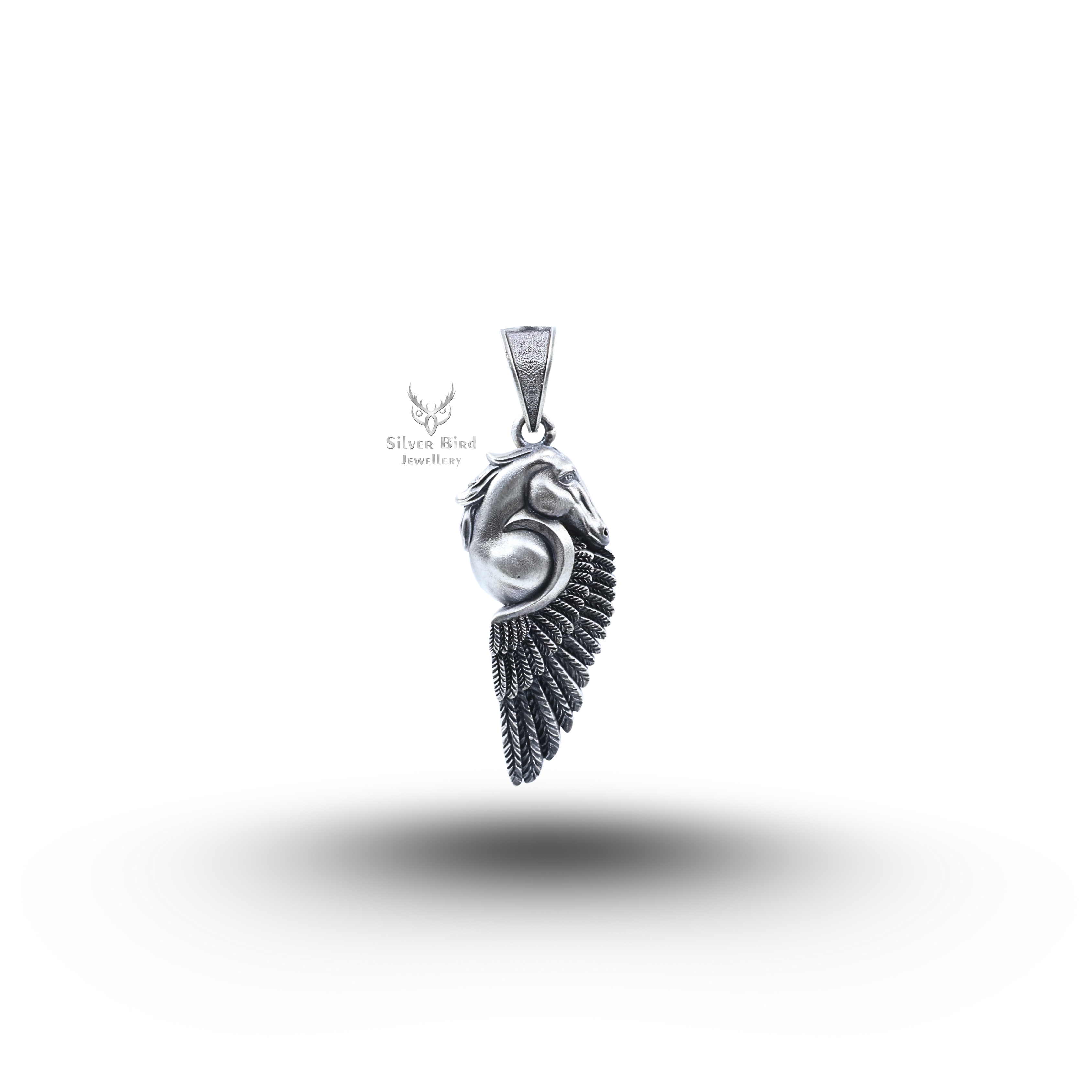 Pegasus Horse 925 Sterling Silver Pendant