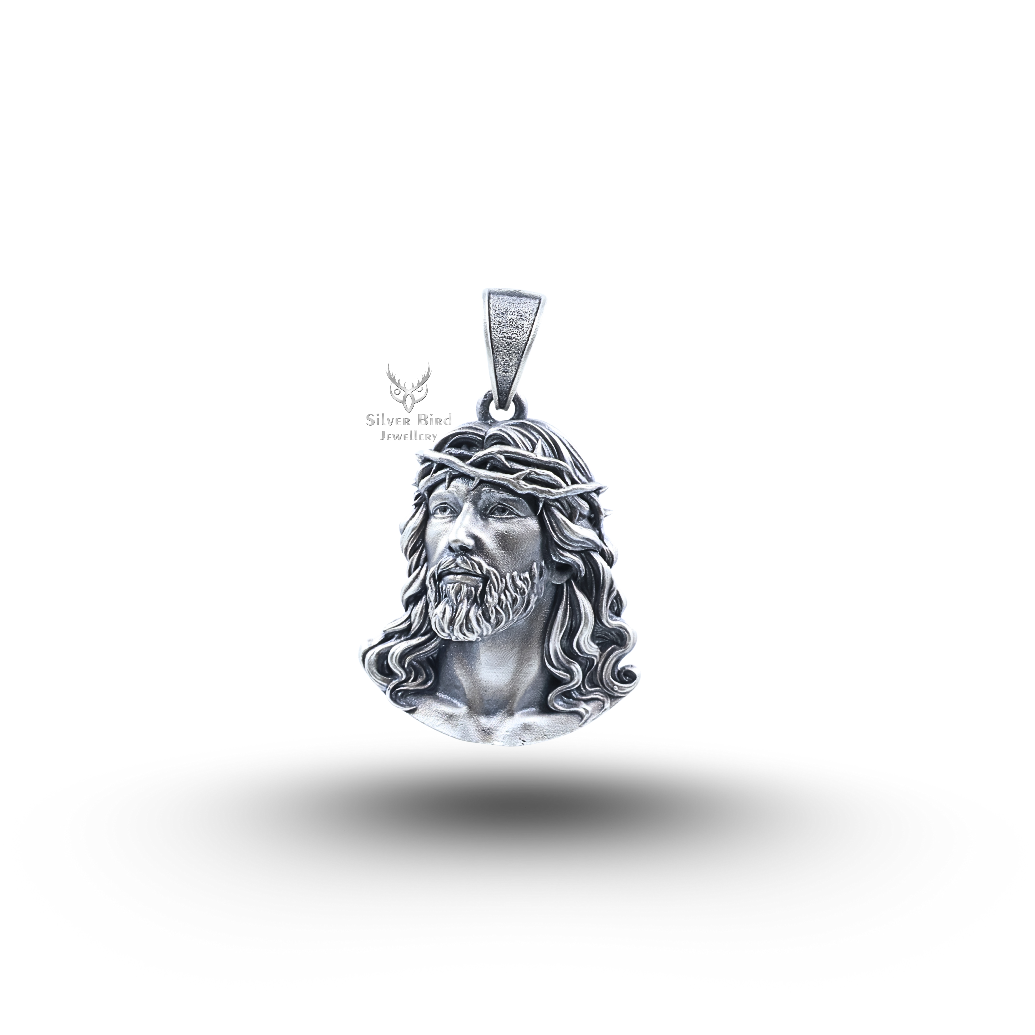Jesus Relief 925 Sterling Silver Pendant